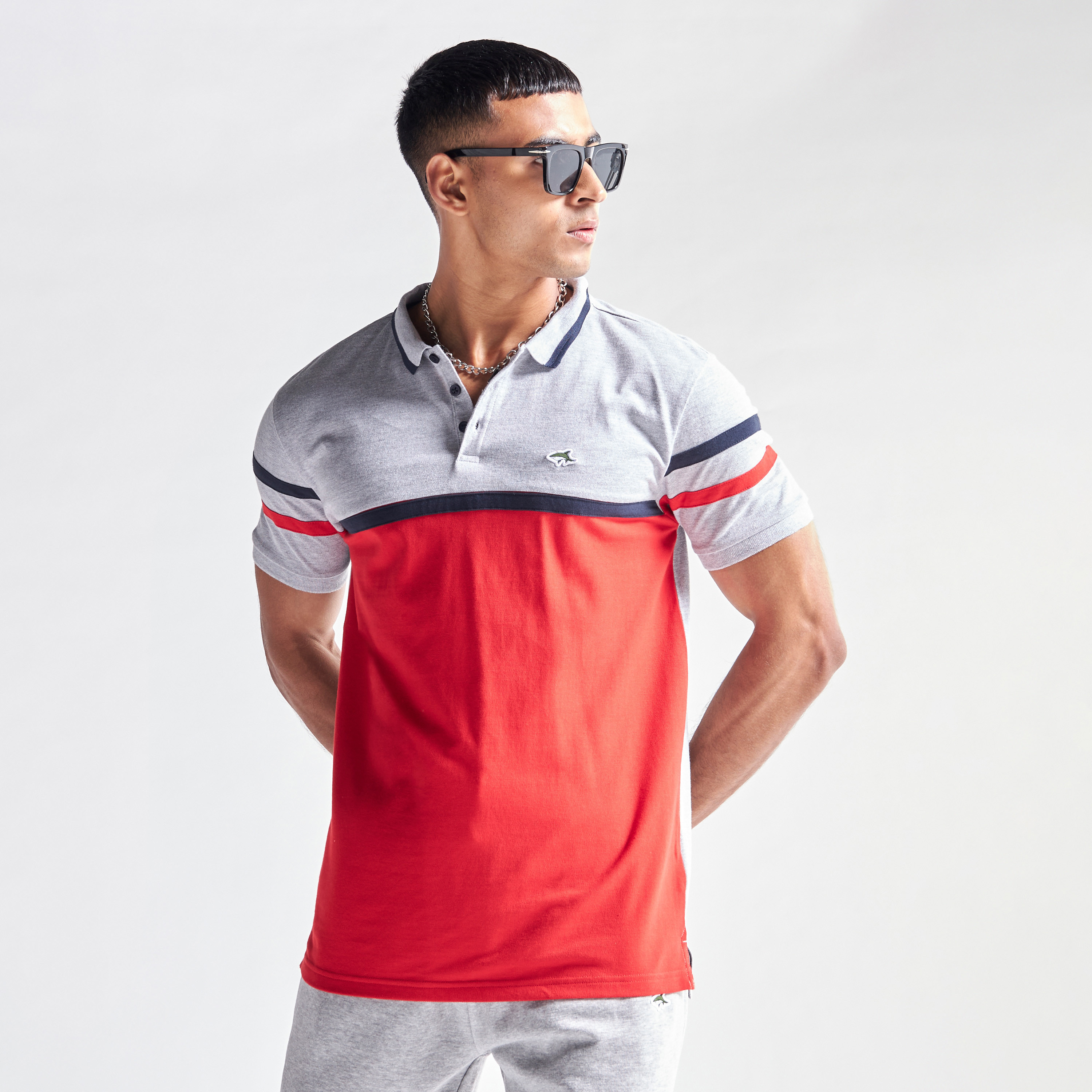 Buy Le Shark Colourblock Polo T shirt with Short Sleeves Splash KSA