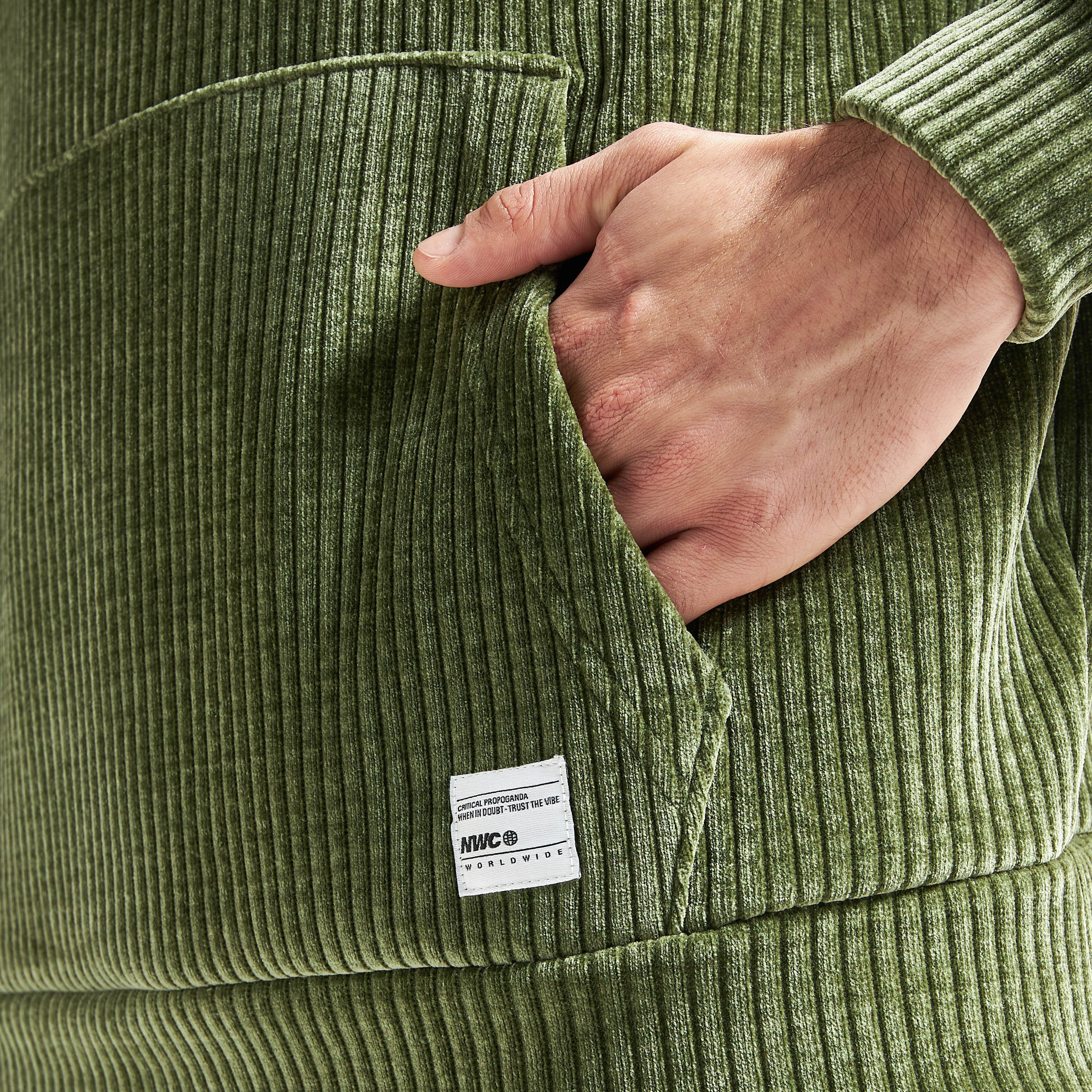 Textured Corduroy Hoodie with Long Sleeves and Kangaroo Pocket-men-winterwear-hoodiesandsweatshirts-image-5