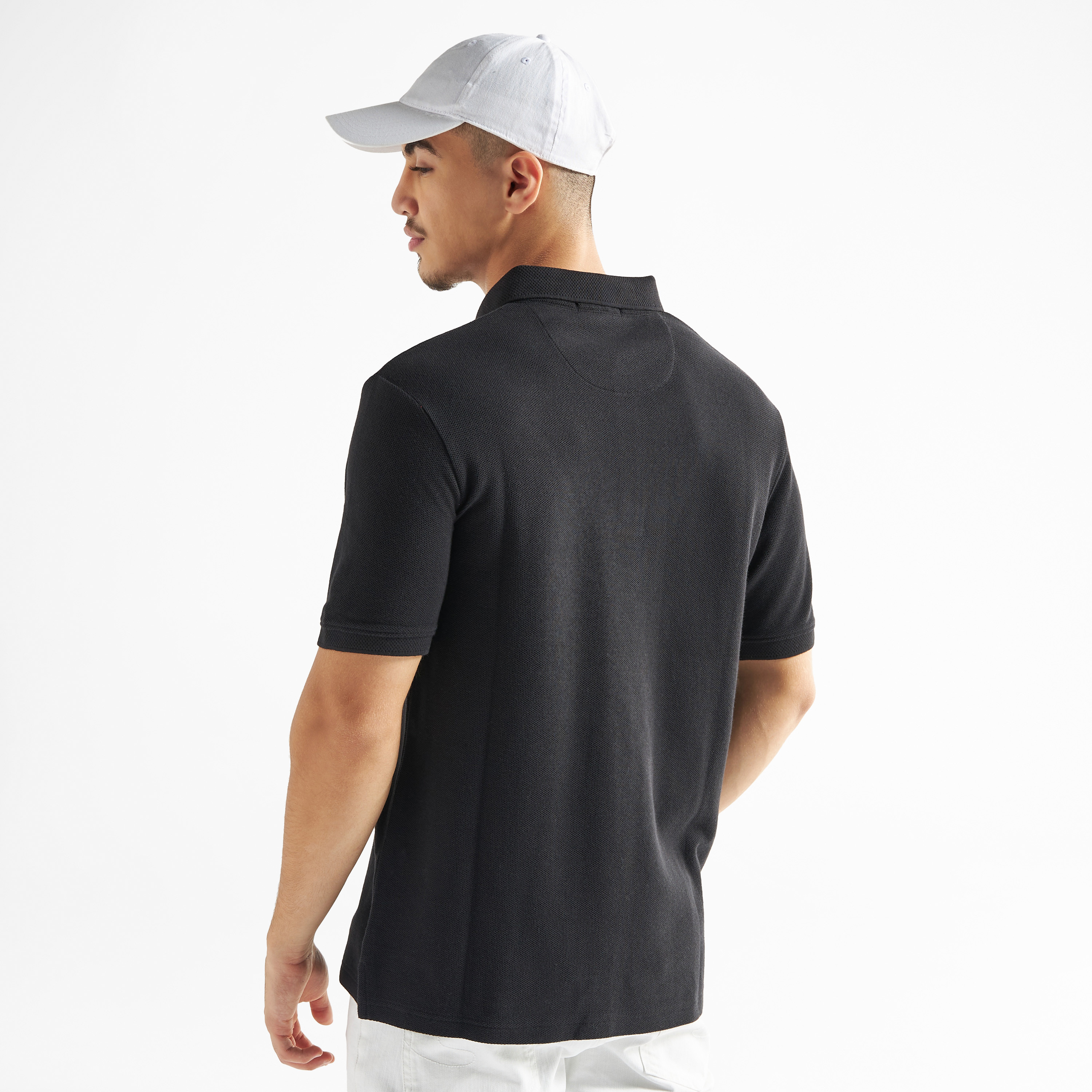 Typography Embroidered Polo T-shirt with Short Sleeves-men-clothing-tshirtsandpolos-polos-image-3