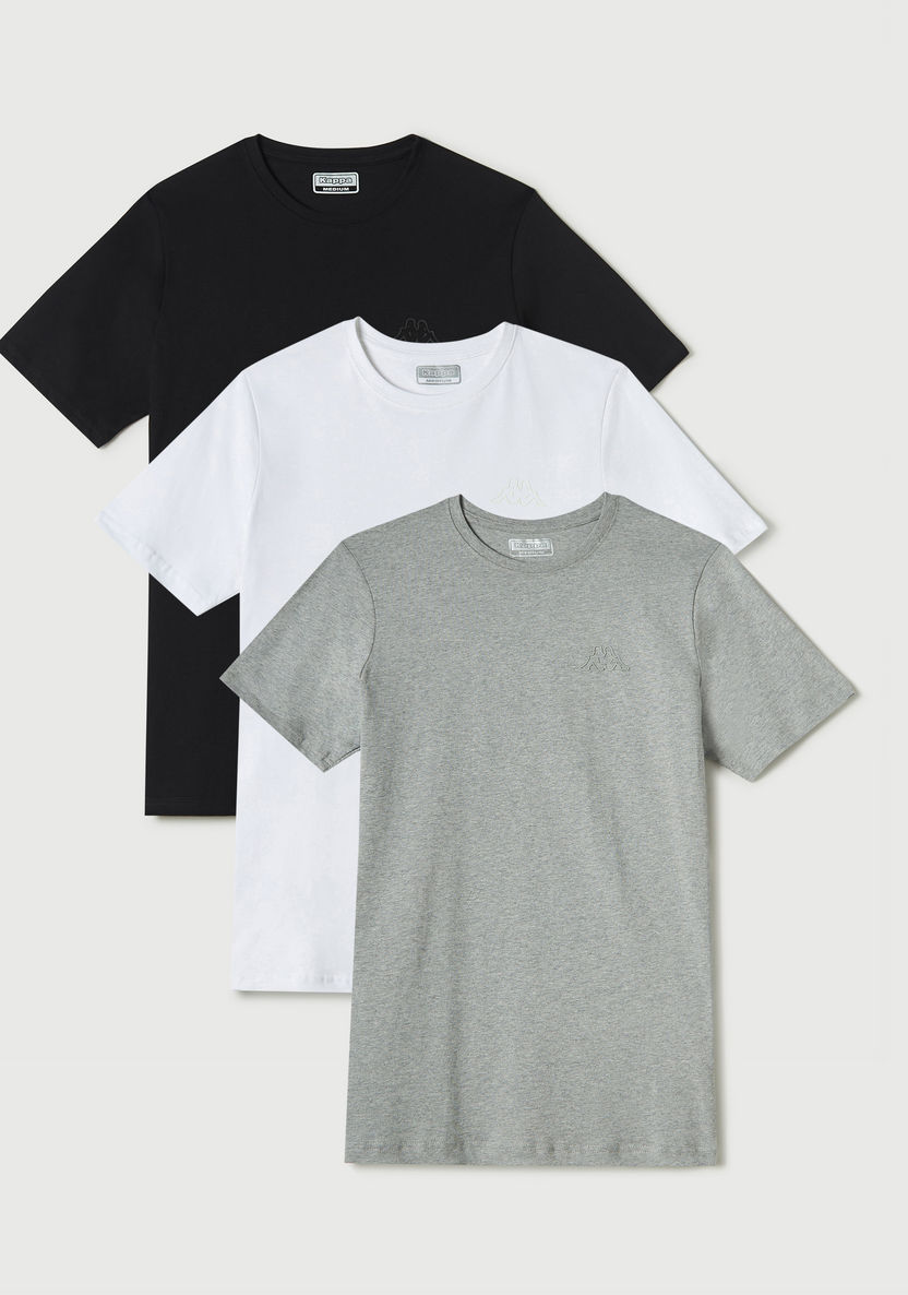 Buy 3-Pack Kappa Solid Crew Neck T-shirt with Short Sleeves | Splash UAE