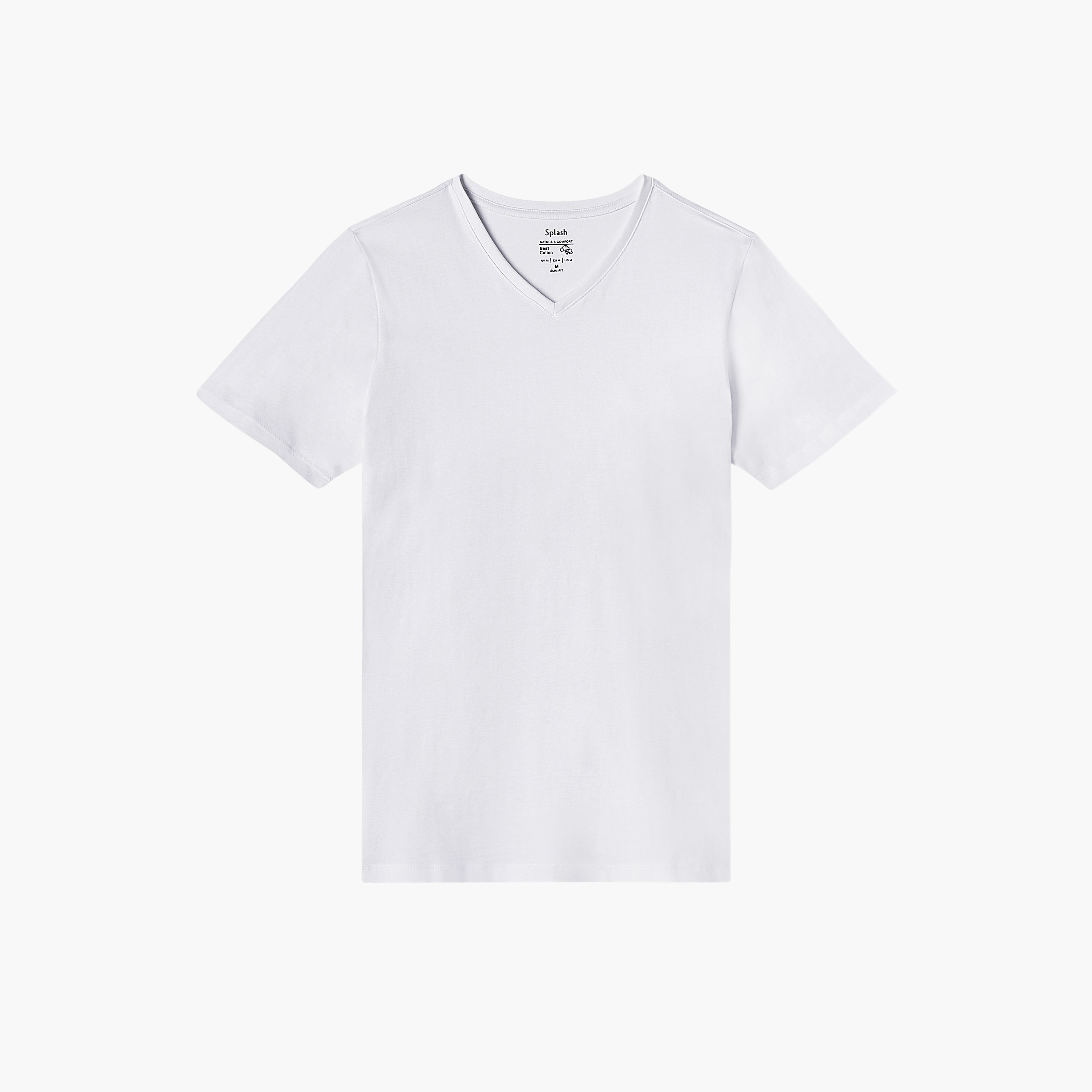 Set of 3 - Slim Fit T-shirt with V-neck and Short Sleeves-men-clothing-tshirtsandpolos-tshirts-image-3