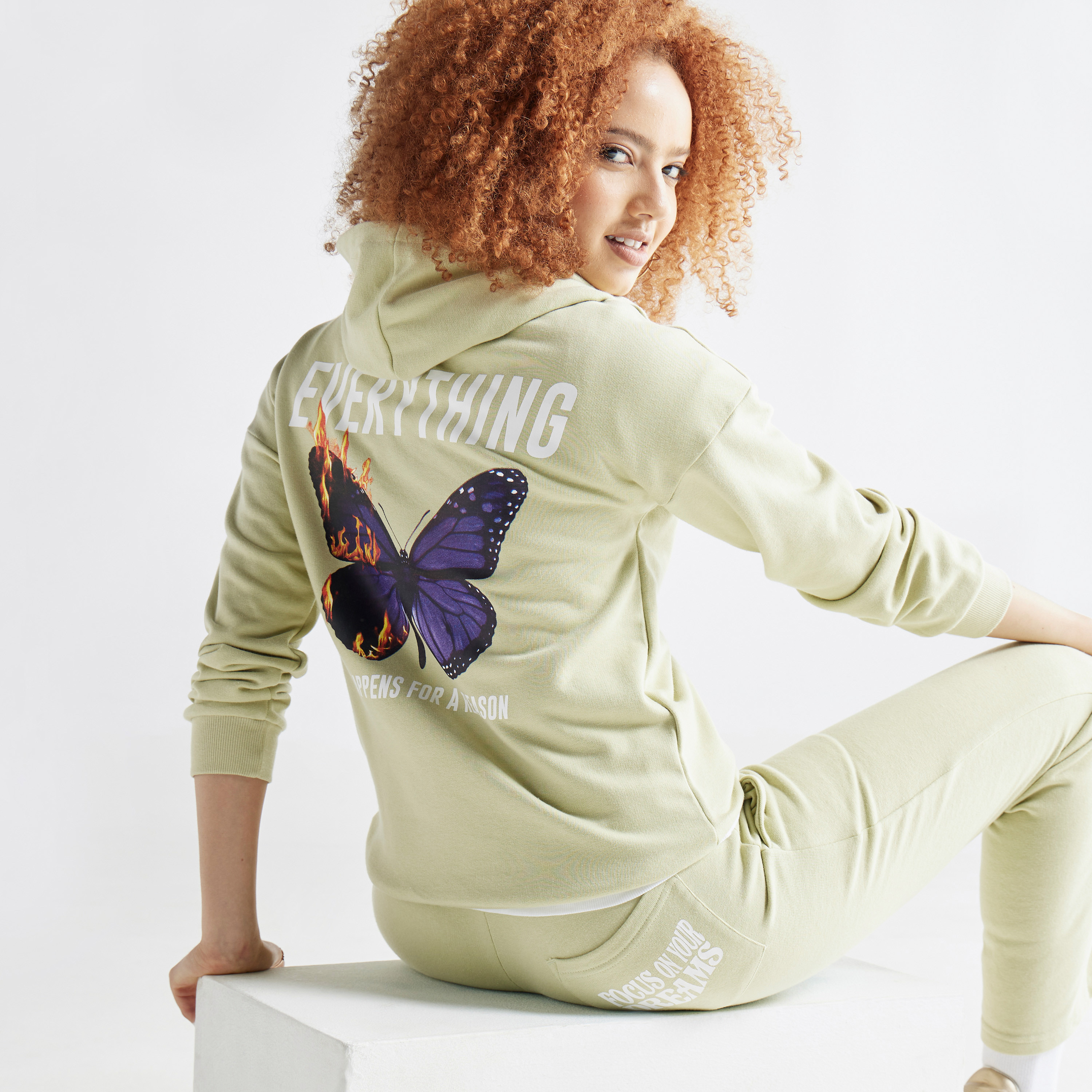 Butterfly print hoodie sale