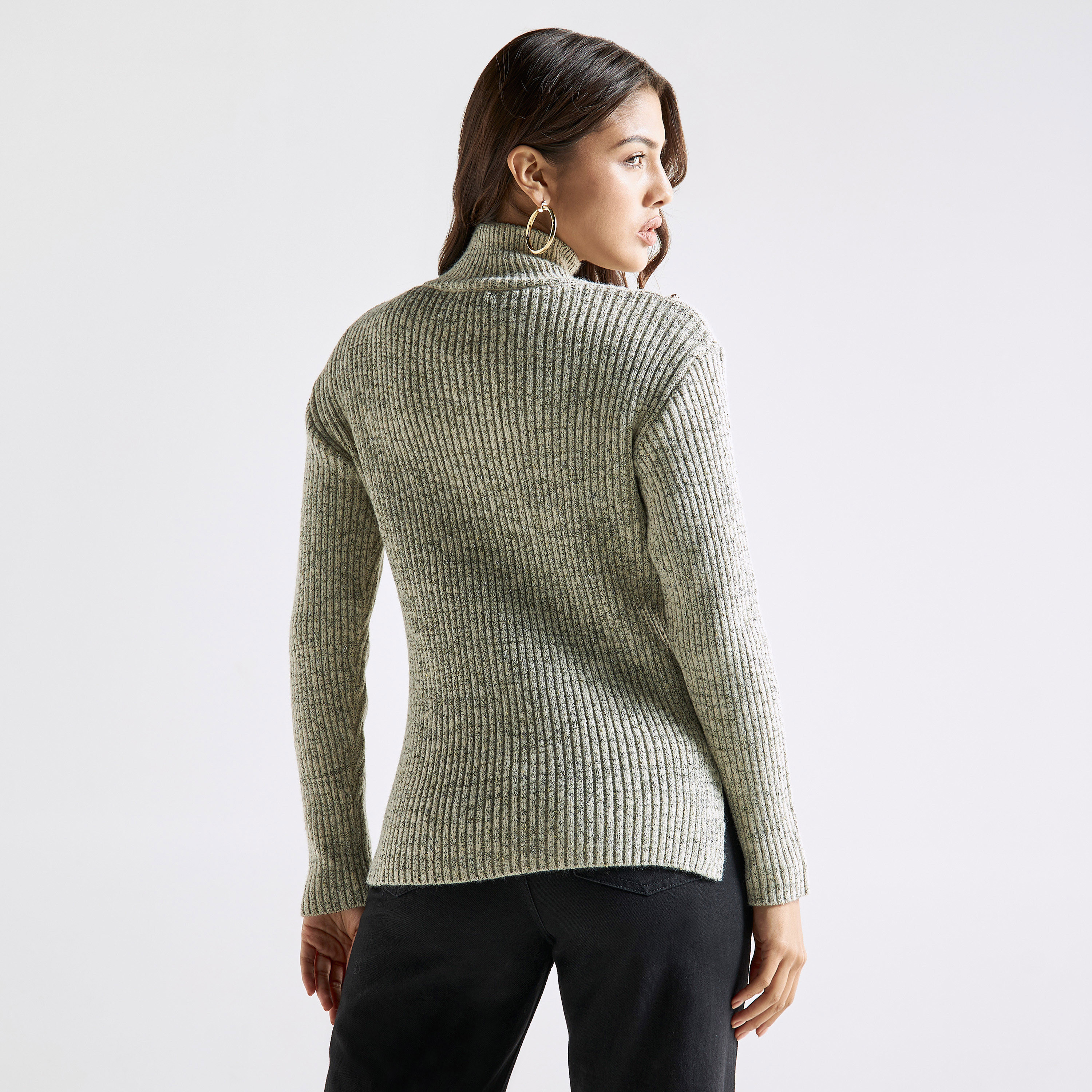 Embellished neck sweater best sale