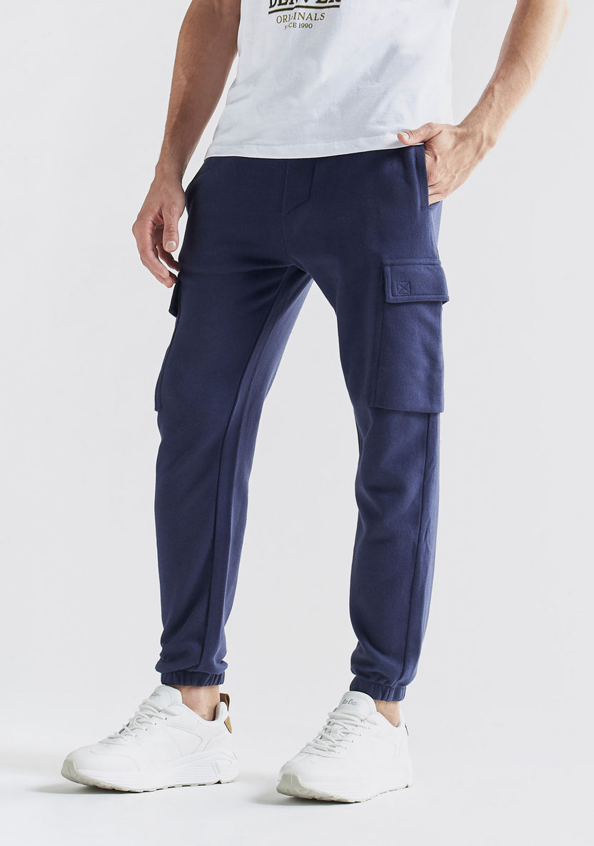 Buy Men's Solid Flexi Waist Cargo Joggers with Pockets Online ...