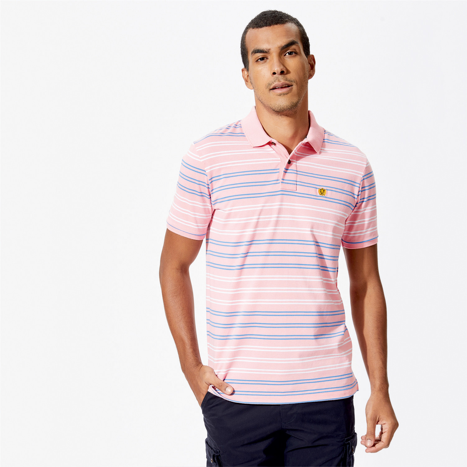 Buy Men s Fahrenheit Striped Polo T shirt Online Centrepoint Bahrain