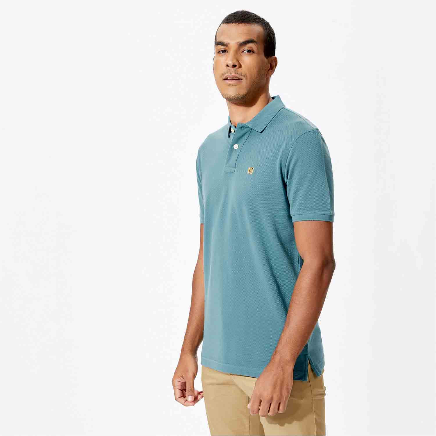 Buy Men s Fahrenheit Solid Polo T shirt with Short Sleeves Online