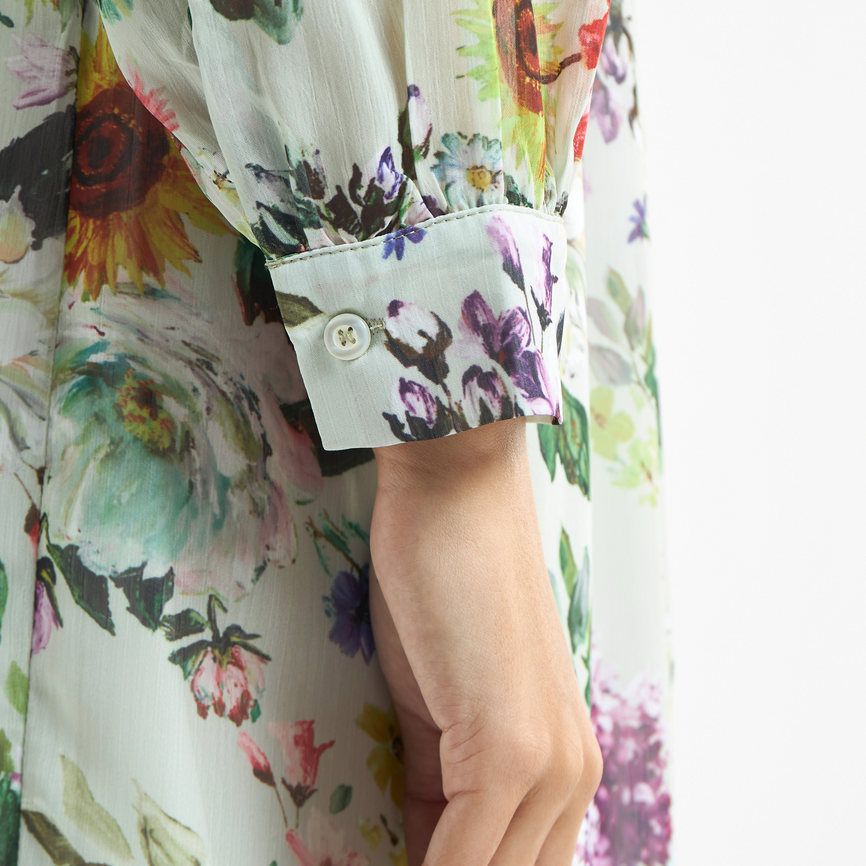 All-Over Floral Print Tiered Dress with Pussy Bow Collar and Long Sleeves-women-clothing-dresses-image-5