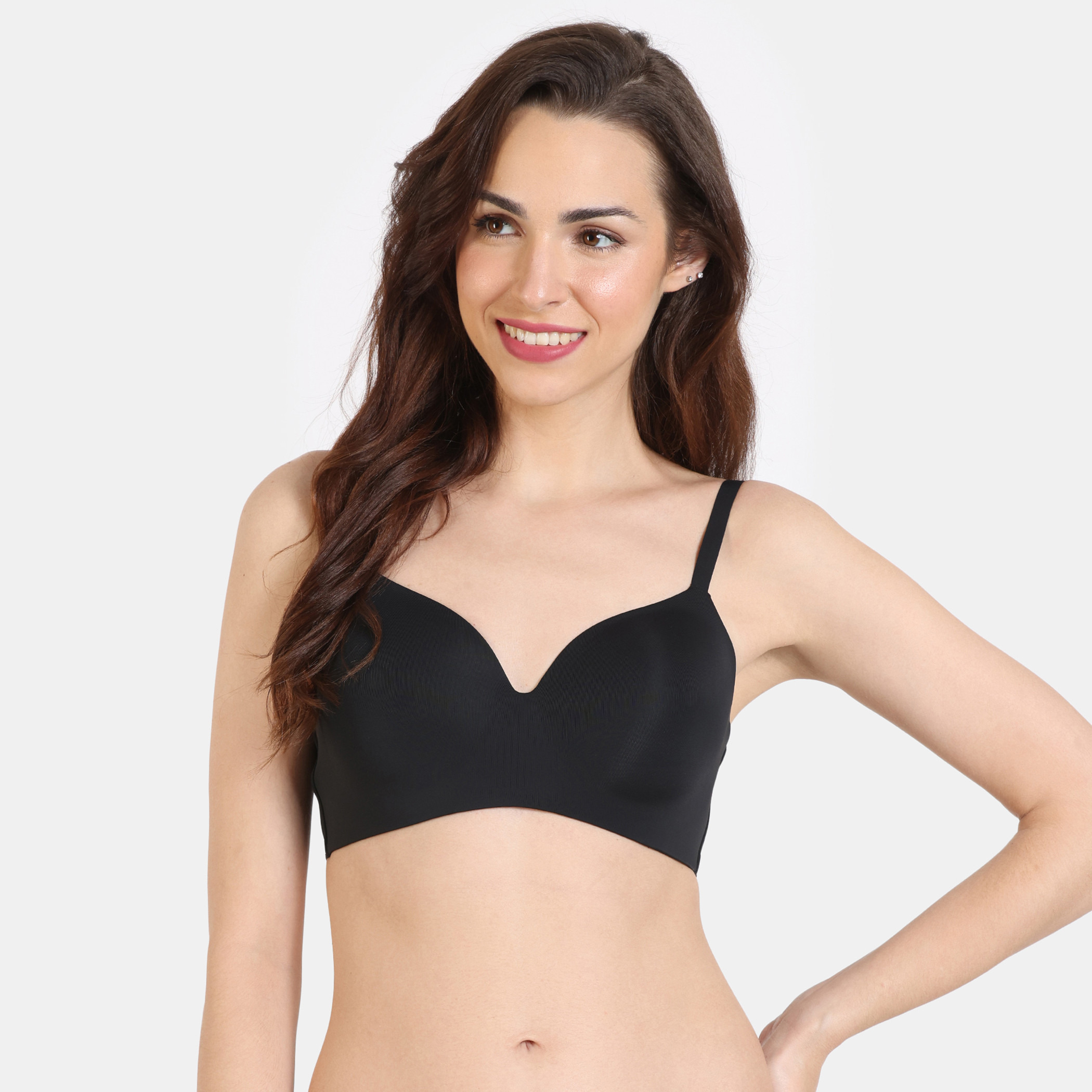 صدرية تيشيرت مبطنة بدون سلك بحمالات قابلة للتعديل من زيفامي-women-clothing-lingerie-bras-image-1