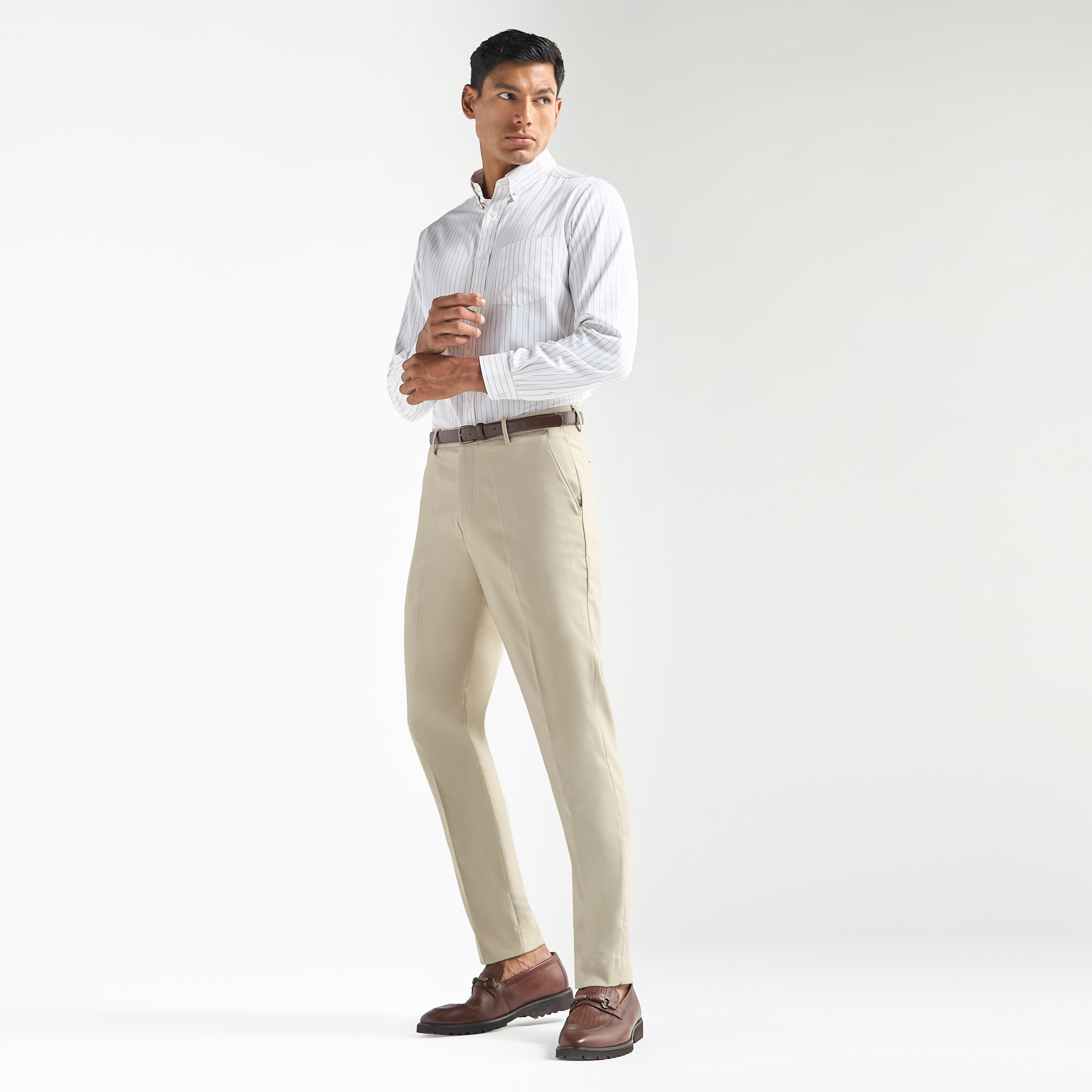 Striped Shirt with Button Down Collar and Long Sleeves-men-clothing-shirts-image-2