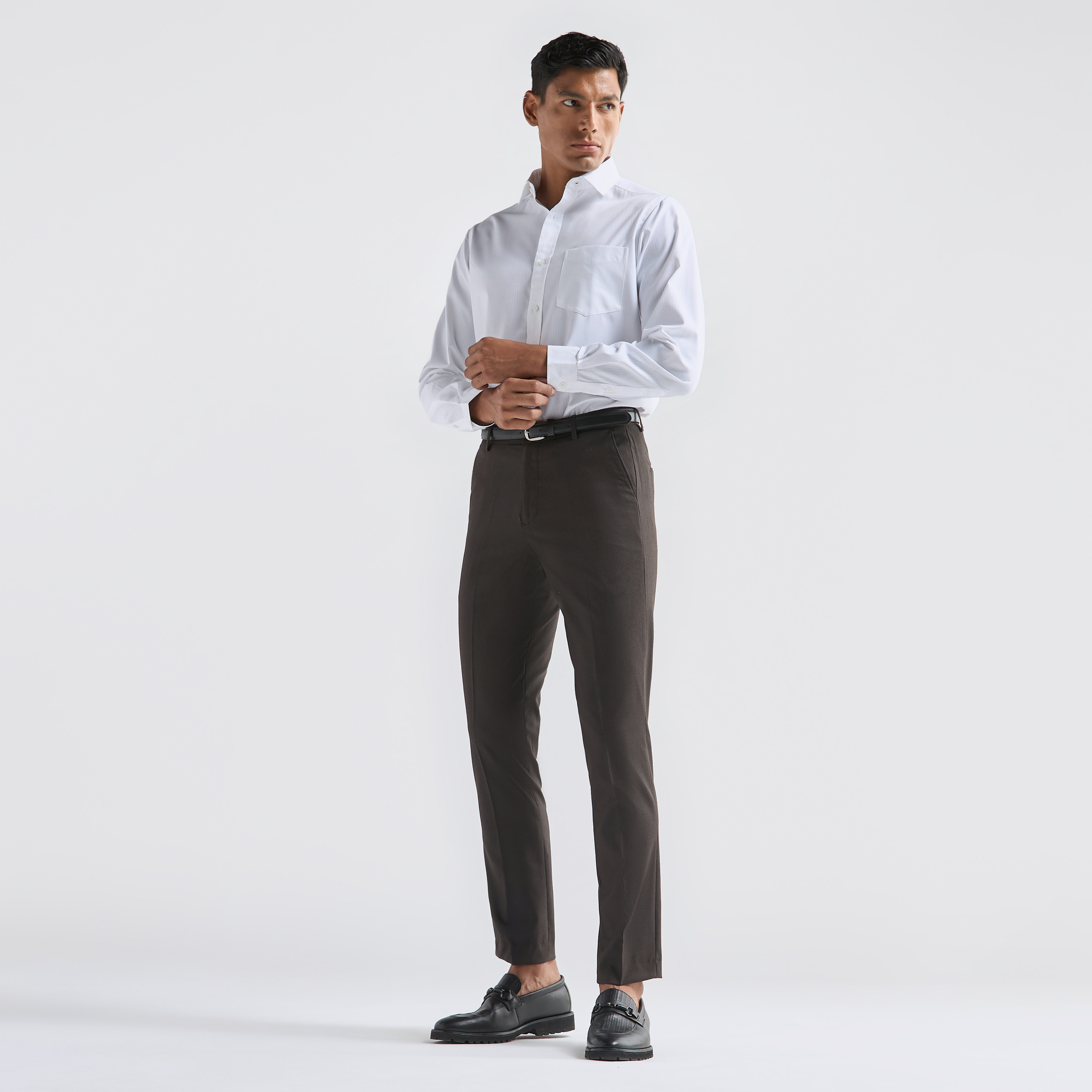Striped Regular Fit Shirt with Long Sleeves and Pocket-men-clothing-shirts-image-2