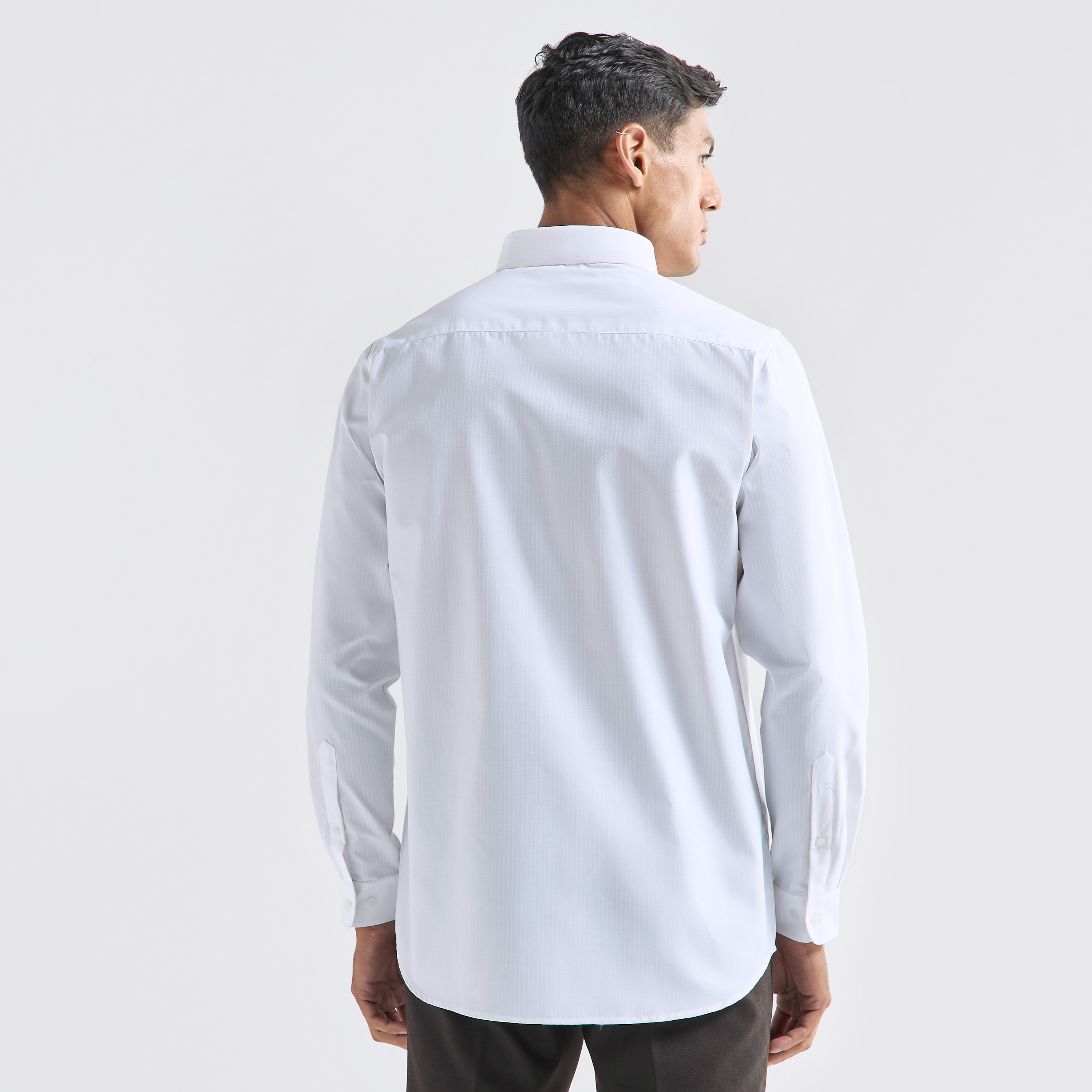 Striped Regular Fit Shirt with Long Sleeves and Pocket-men-clothing-shirts-image-3