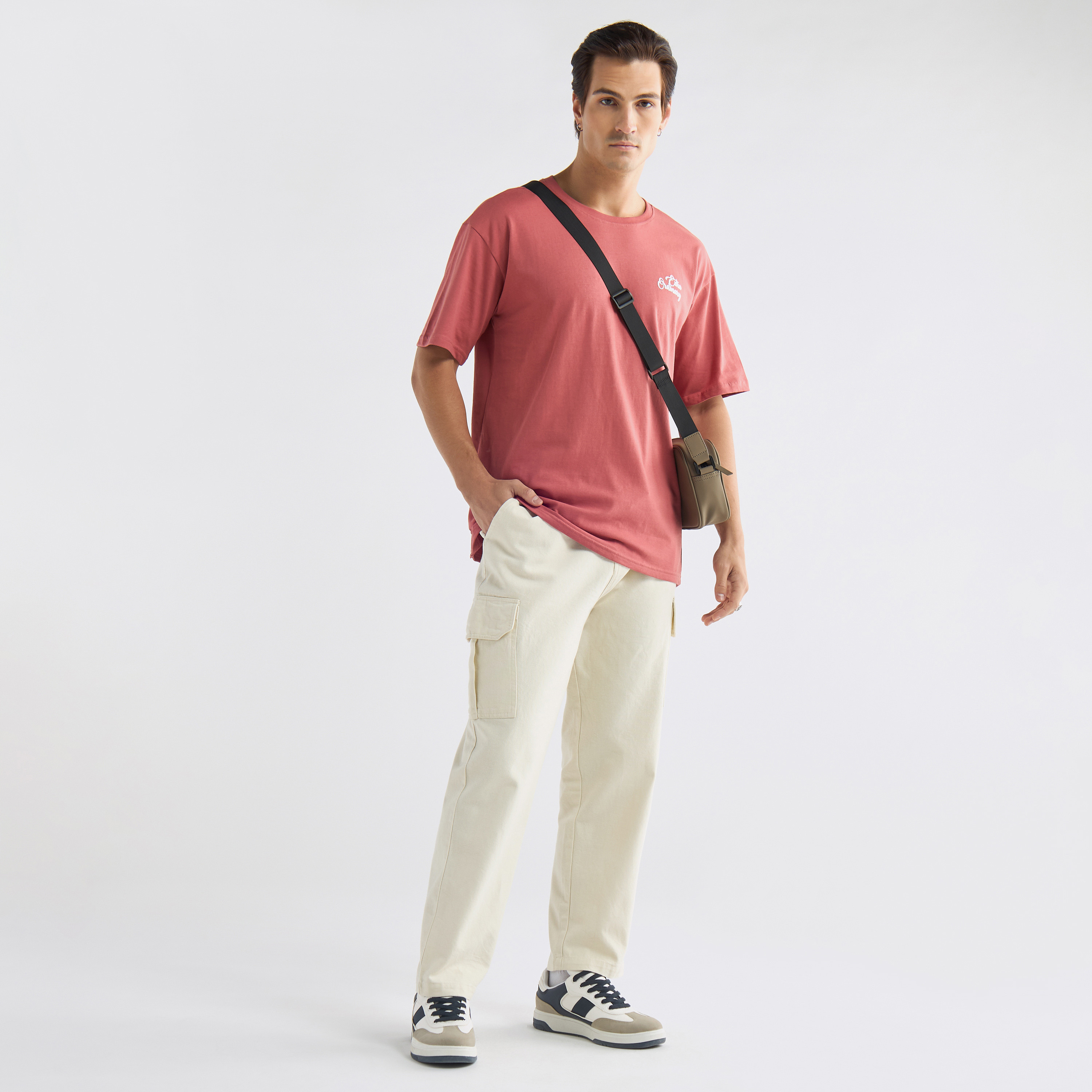 Regular Fit Pants with Flexi Waist and Pockets-men-clothing-bottoms-trousersandchinos-trousers-image-2