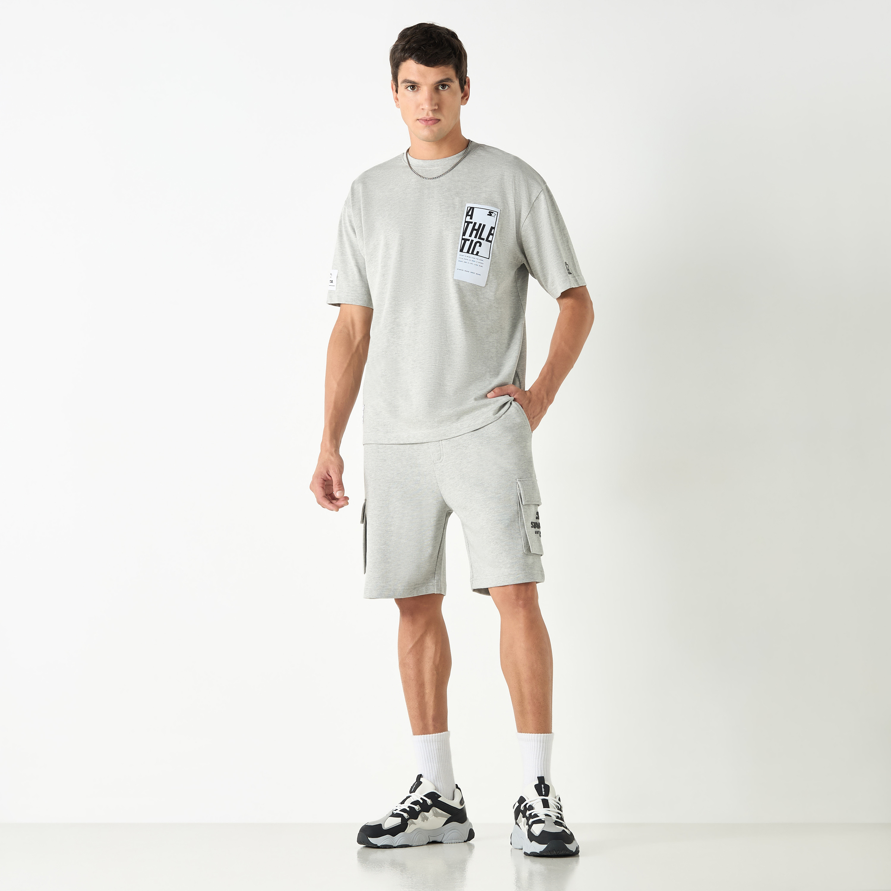 Starter Printed Shorts with Flexi Waist and Pockets-men-clothing-bottoms-shorts-image-2