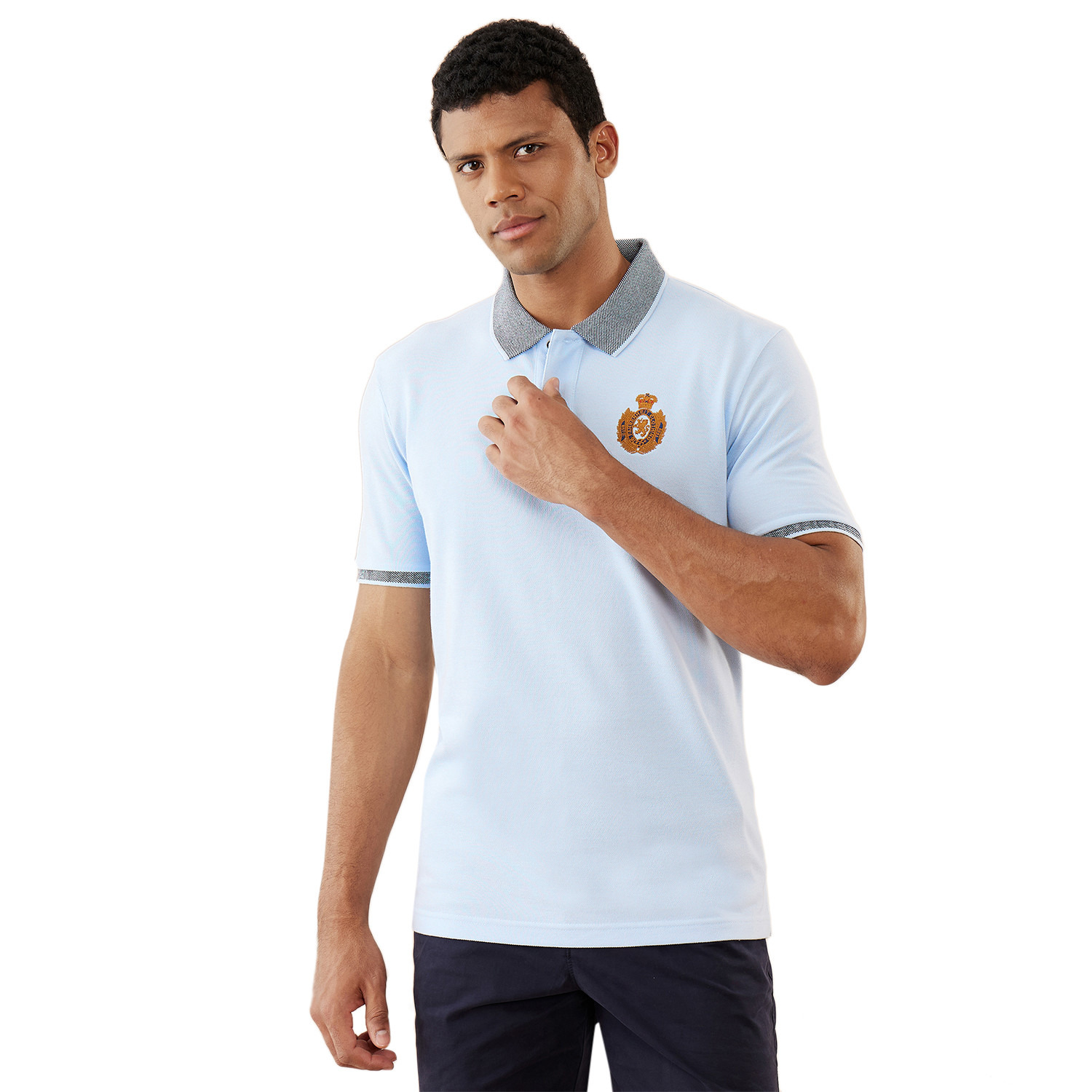 Buy Men s Fahrenheit Solid Polo T shirt Online Centrepoint KSA