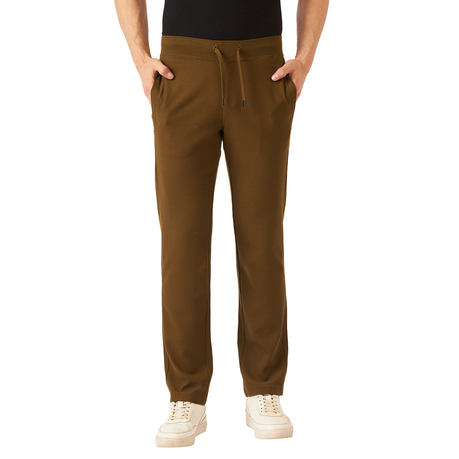 Buy Men s Fahrenheit Textured Track Pants with Drawstring Closure and Pockets Online Centrepoint KSA