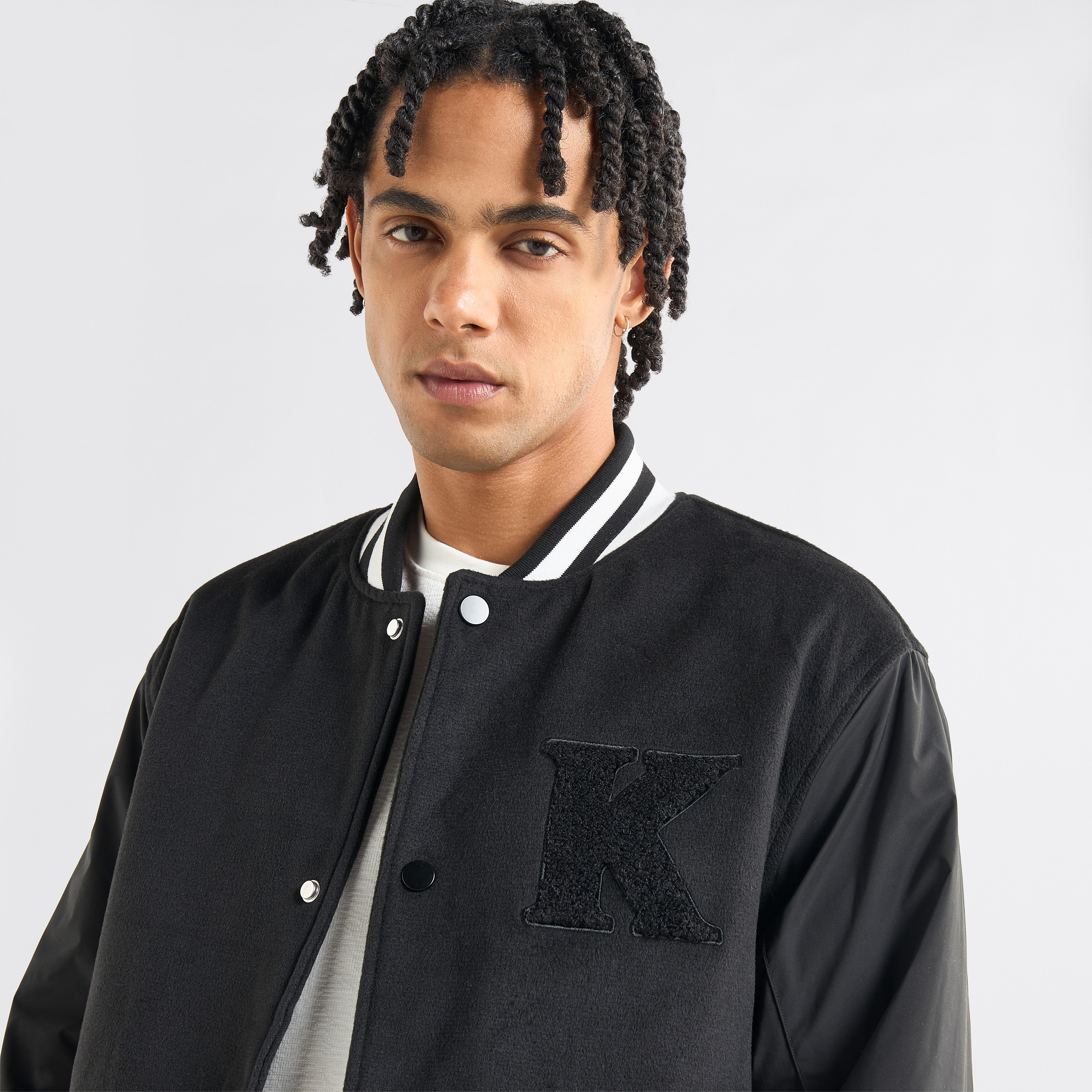 Shop Varsity Applique Detail Button Through Jacket with