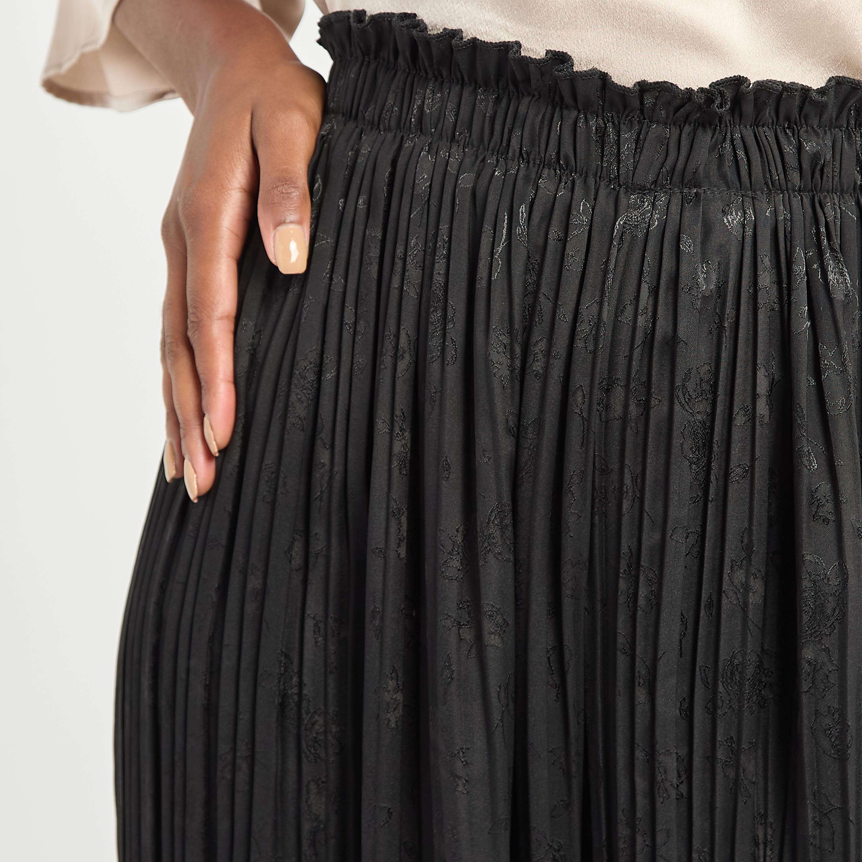 Textured Wide Leg Pants with Elasticated Waistband-women-clothing-trousers-image-8