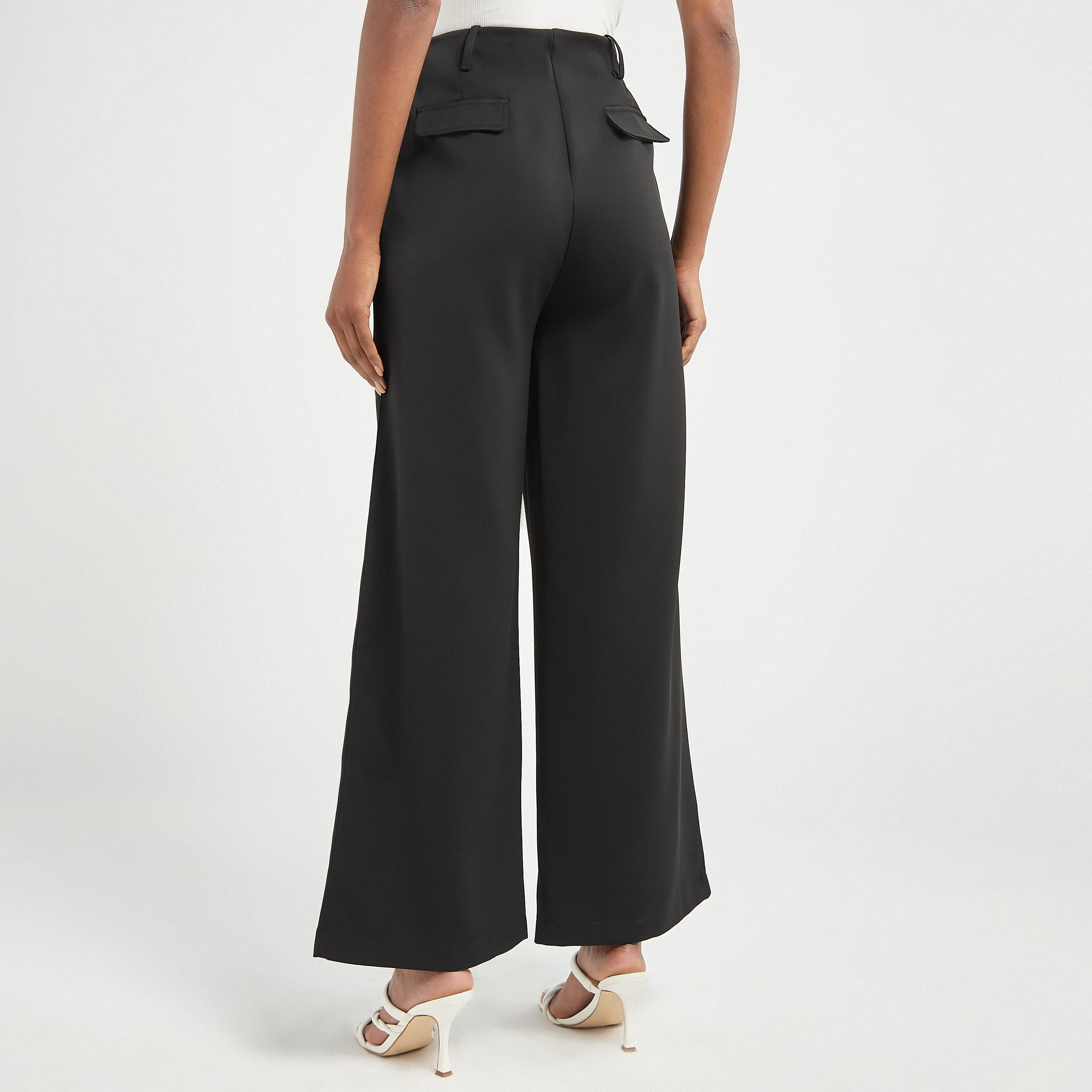 Solid Wide Leg Pants with Pockets-women-clothing-bottoms-trousers-image-3
