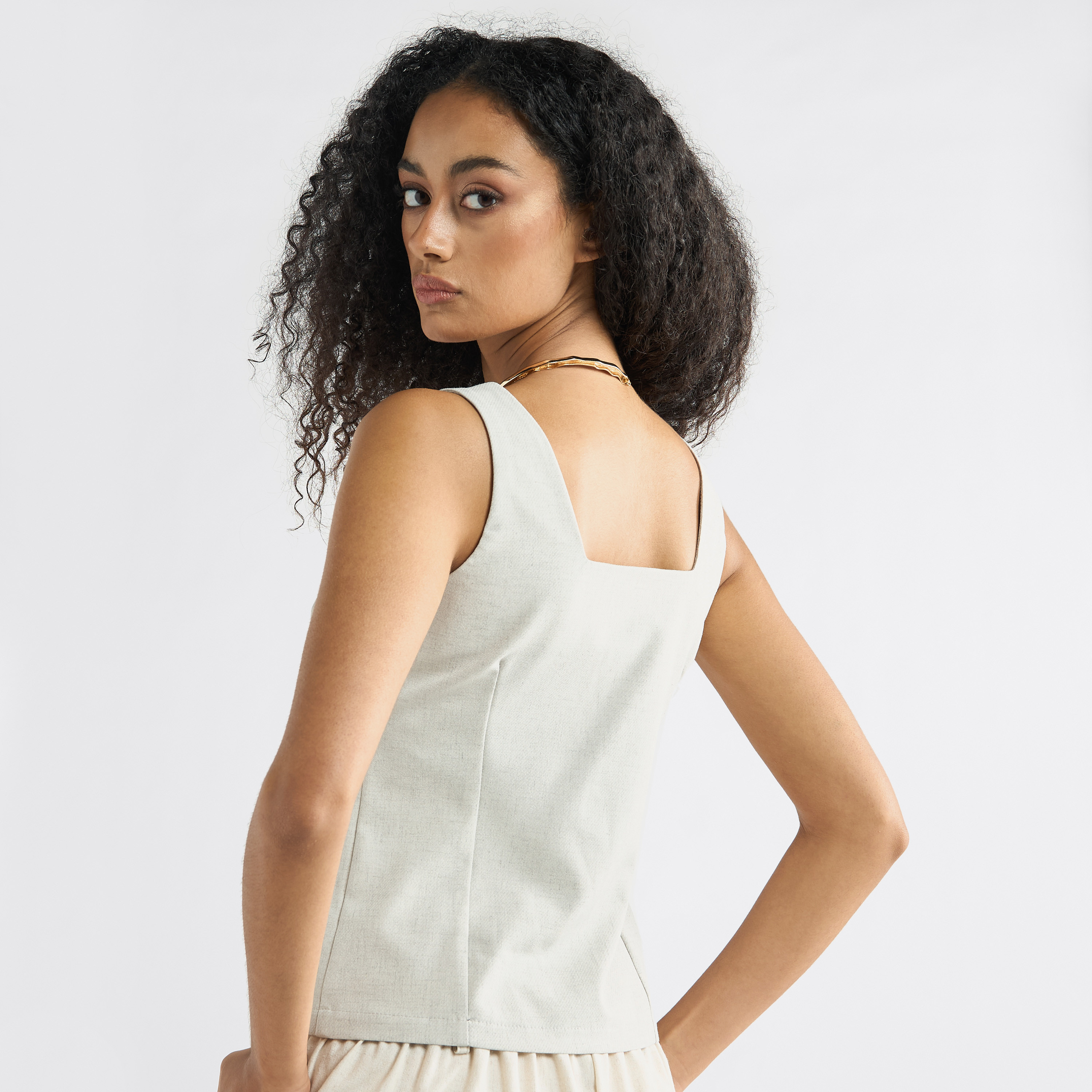 Square Button Jacket Shop Sleeveless Wrap Jacket with Square Neck and Button Closure Online ...