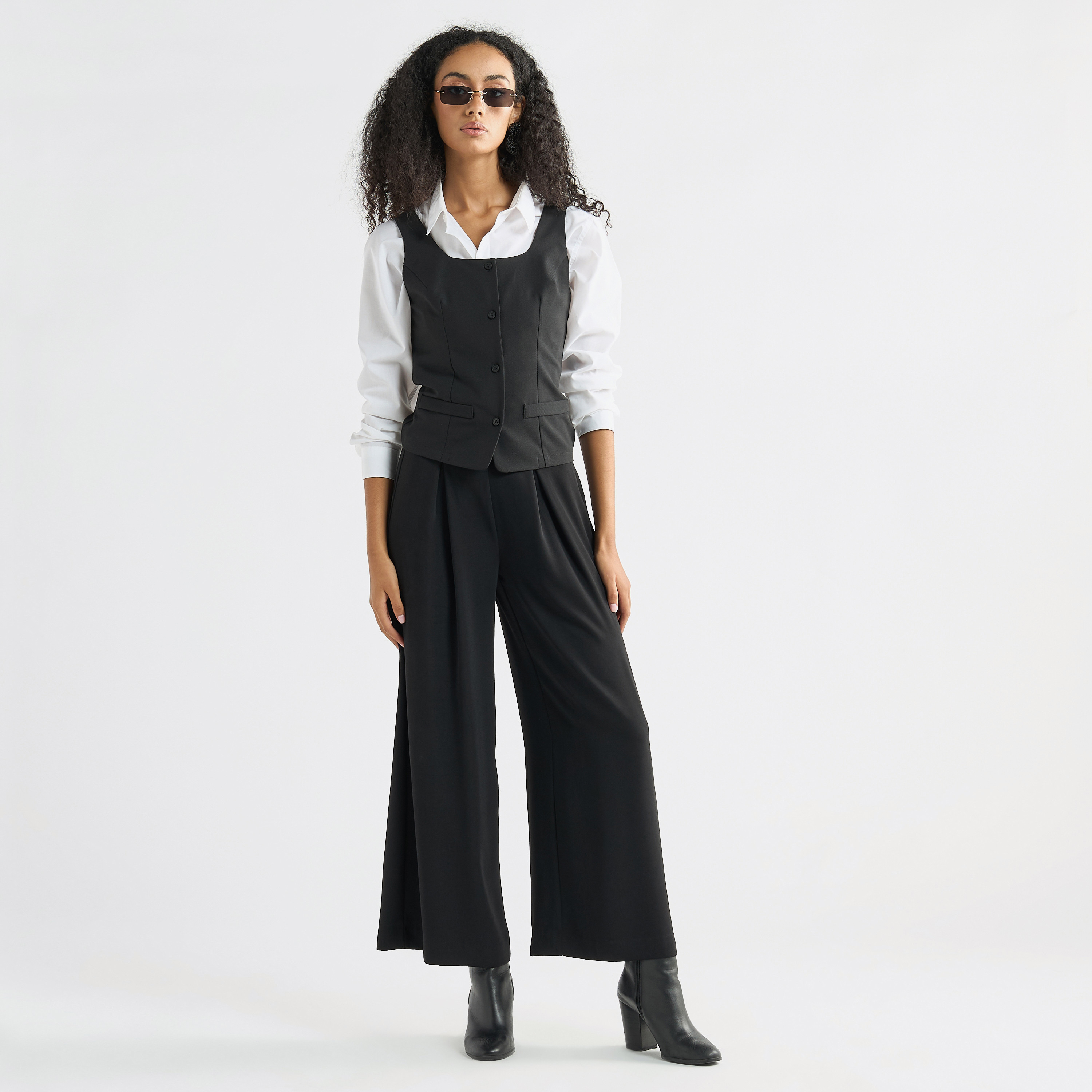 Square Button Jacket Shop Sleeveless Wrap Jacket with Square Neck and Button Closure Online ...