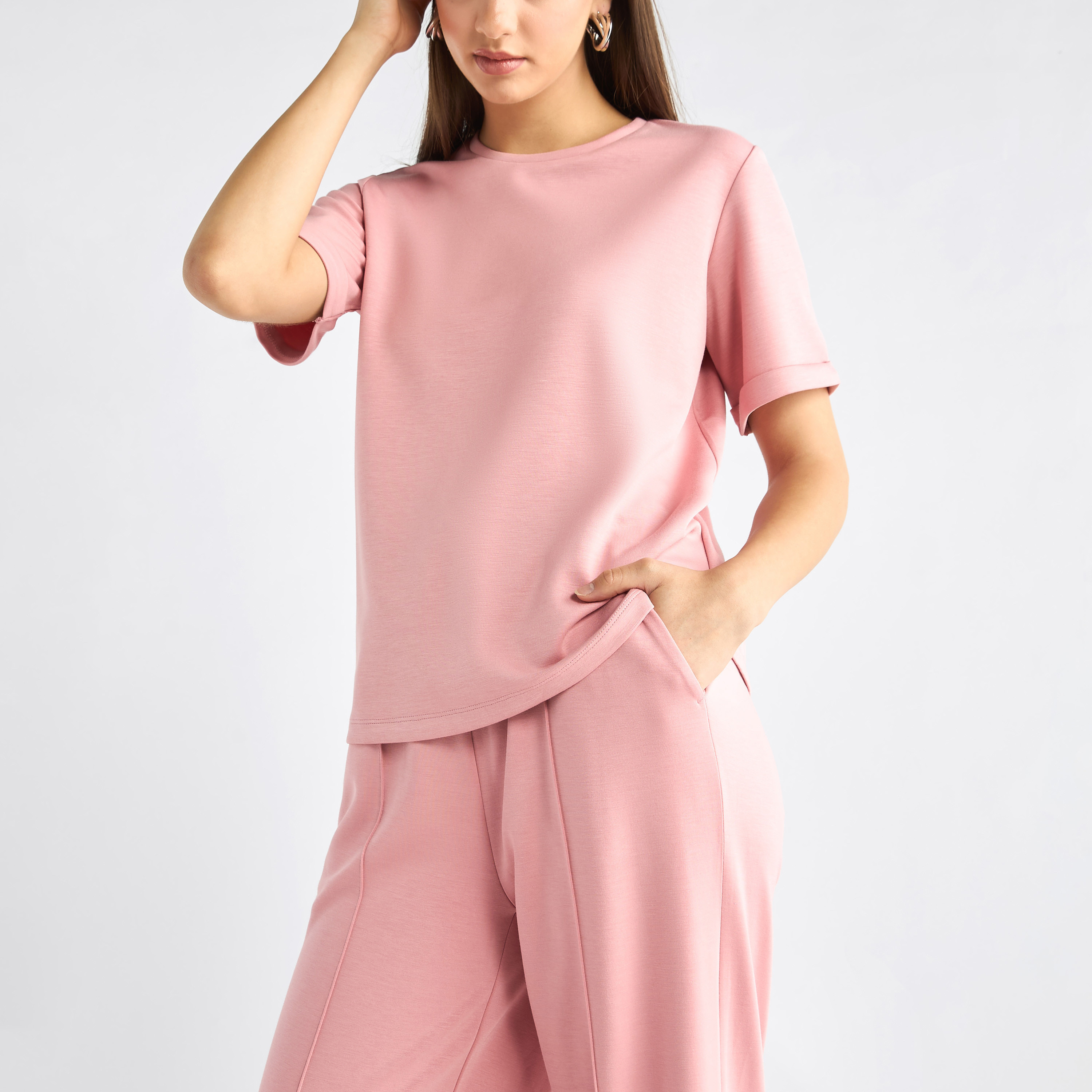 Shop Crew Neck T-shirt and Pants Set Online | Splash UAE