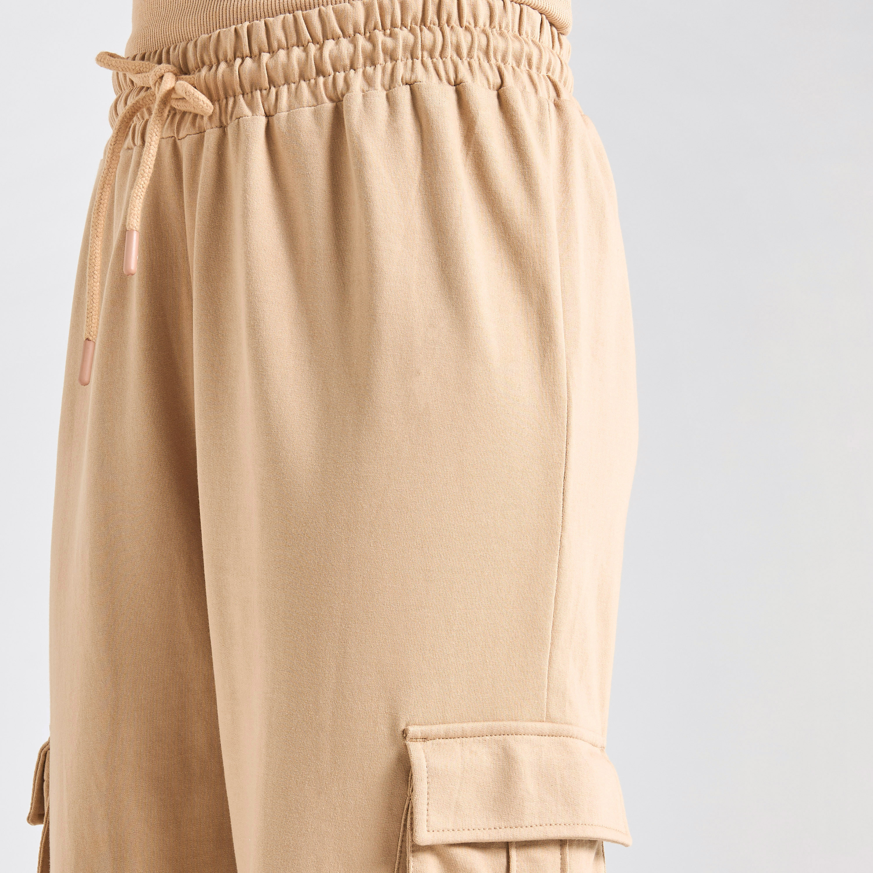 Textured Polo T-shirt and Cargo Joggers Set-women-clothing-coordsets-image-5