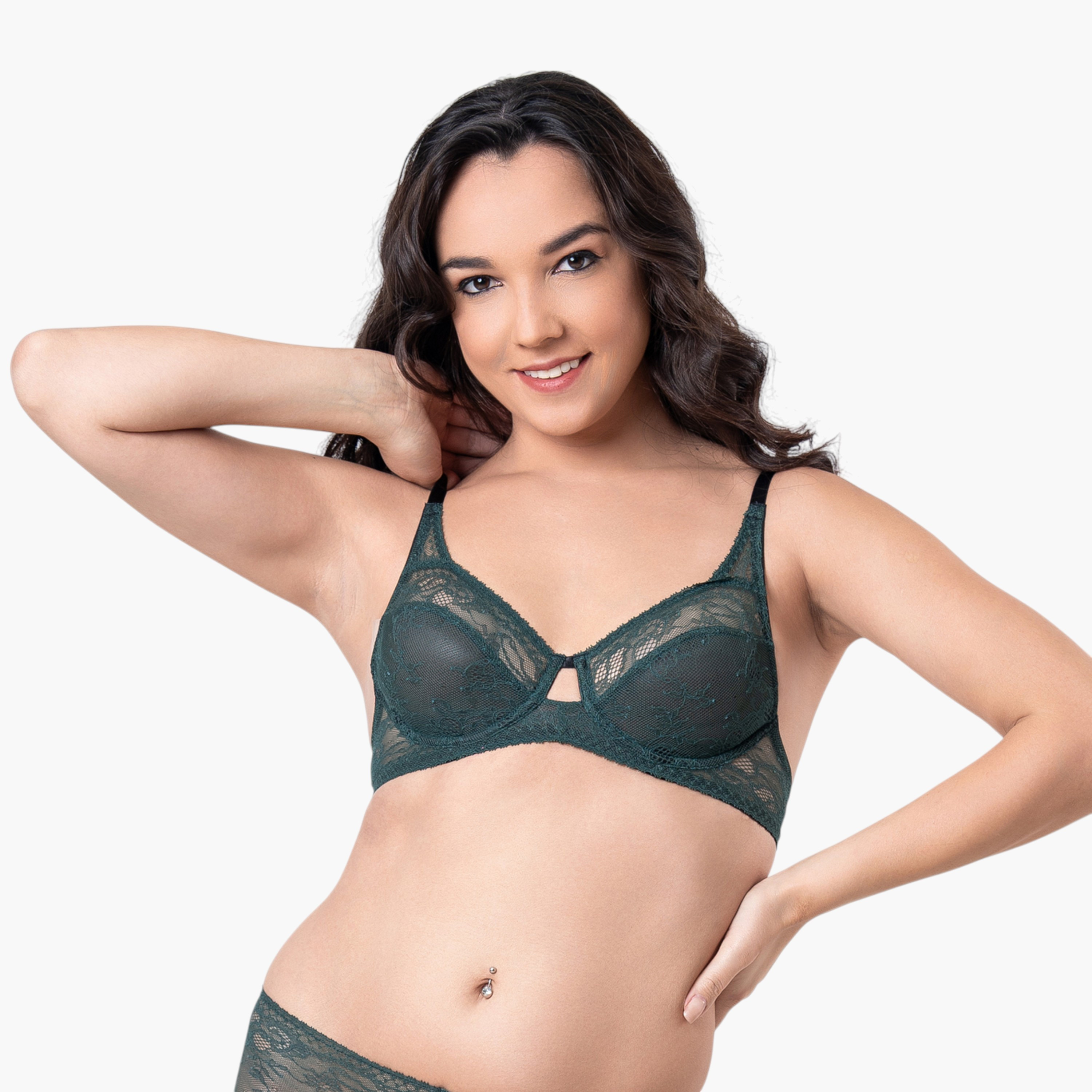 Aadaraya Lace Detail Bra with Hook and Eye Closure-women-clothing-lingerie-bras-image-1