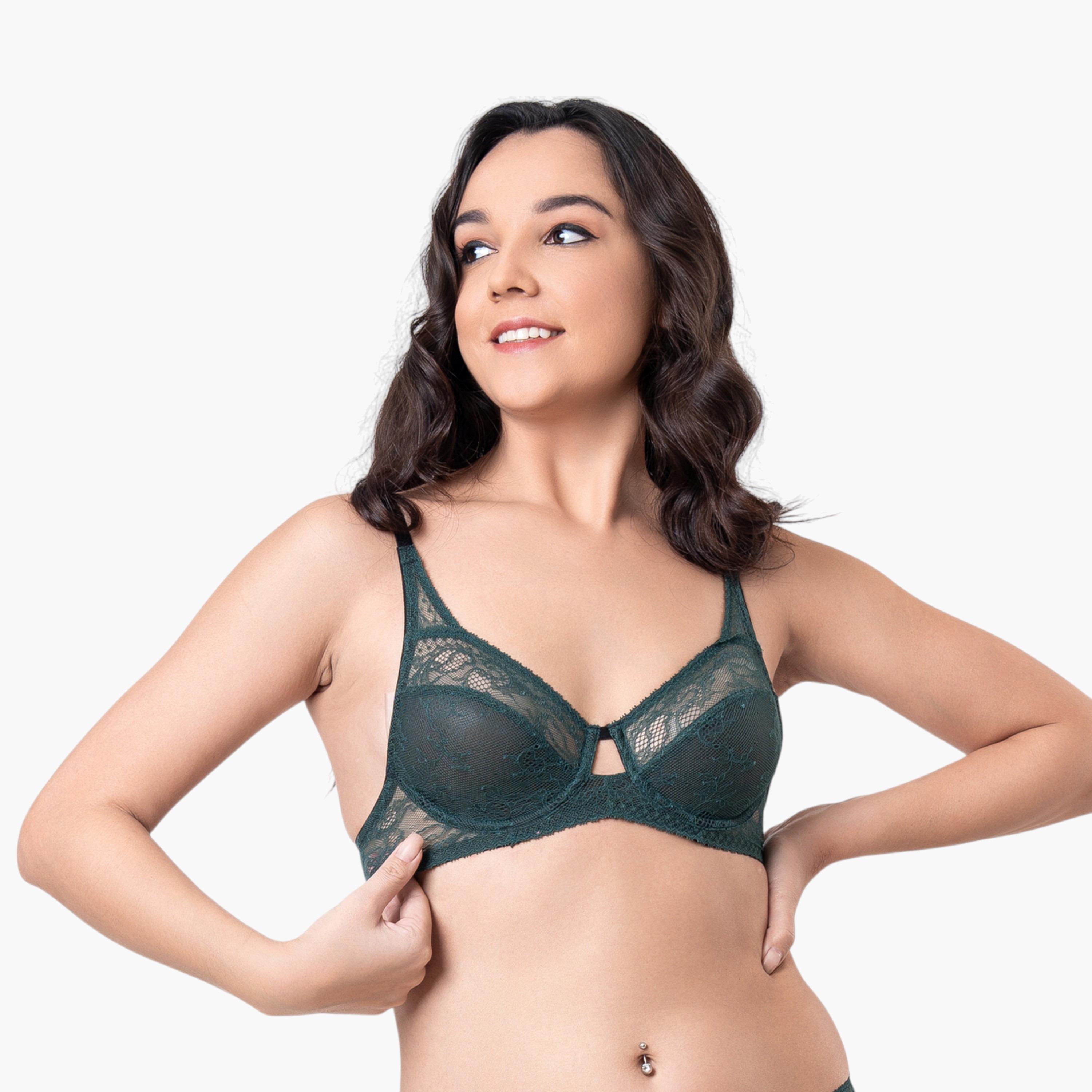 Aadaraya Lace Detail Bra with Hook and Eye Closure-women-clothing-lingerie-bras-image-2