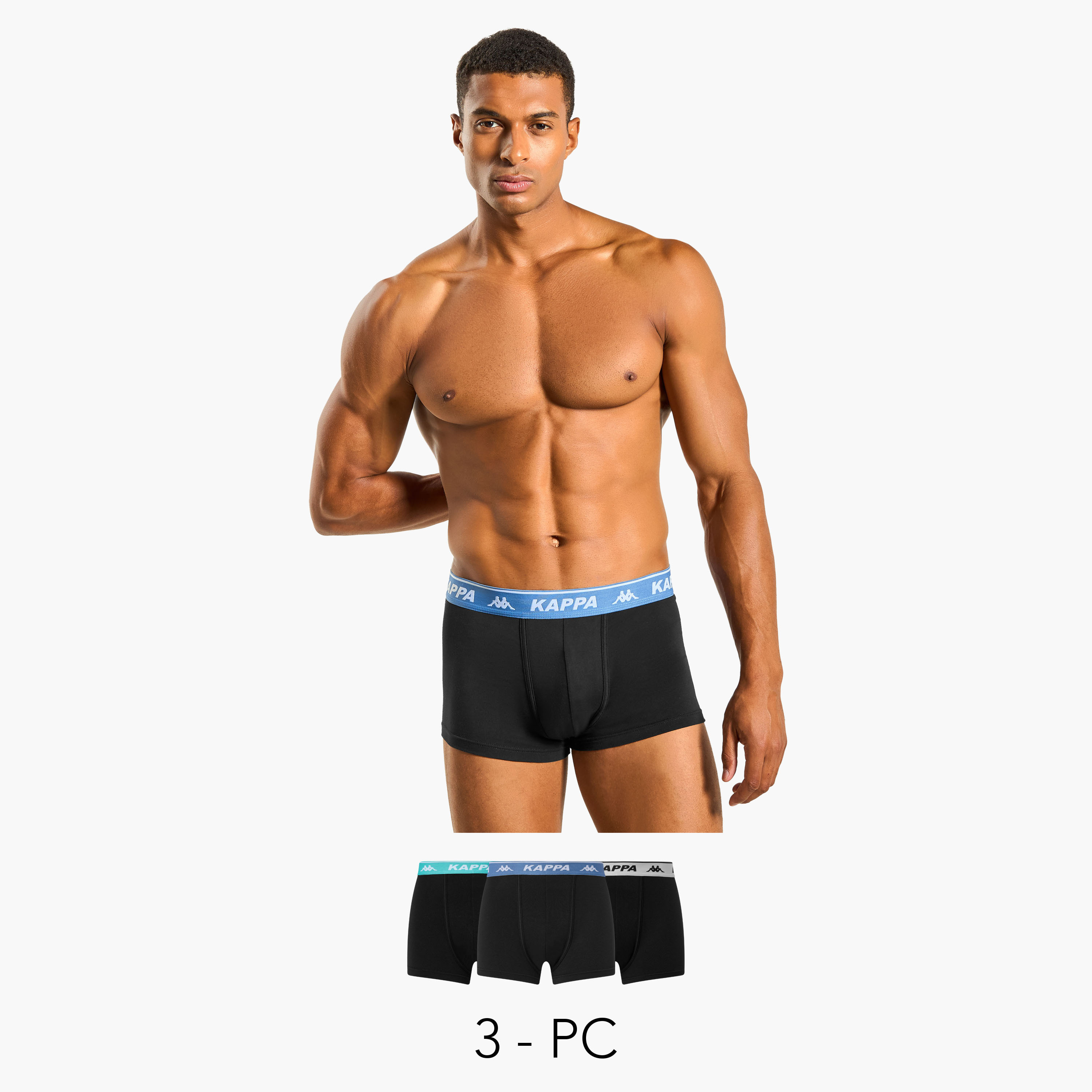 Set of 3 - Kappa Elasticated Waist Trunks-men-clothing-innerwear-underwear-image-1