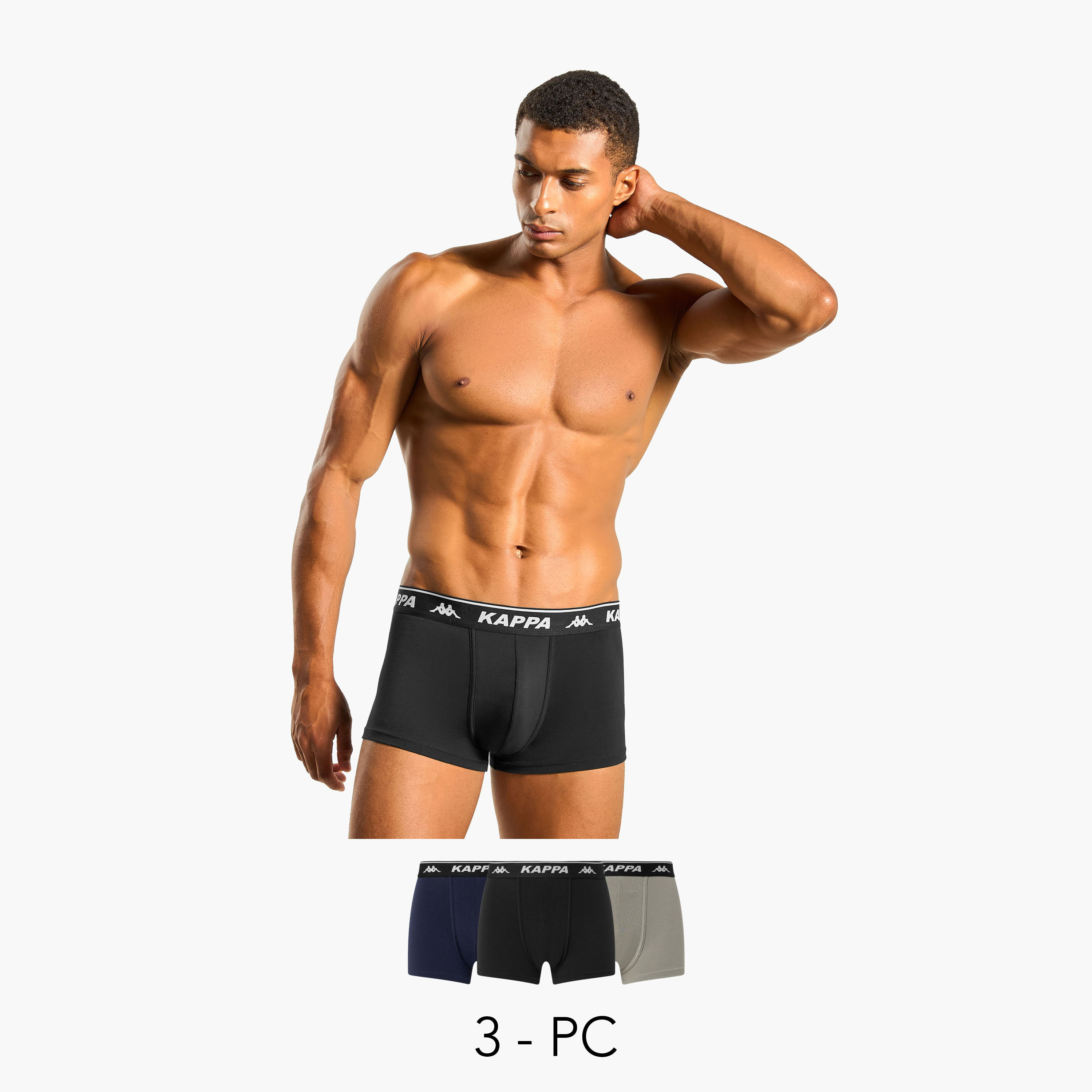 Set of 3 - Kappa Elasticated Waist Trunks-men-clothing-innerwear-underwear-image-1