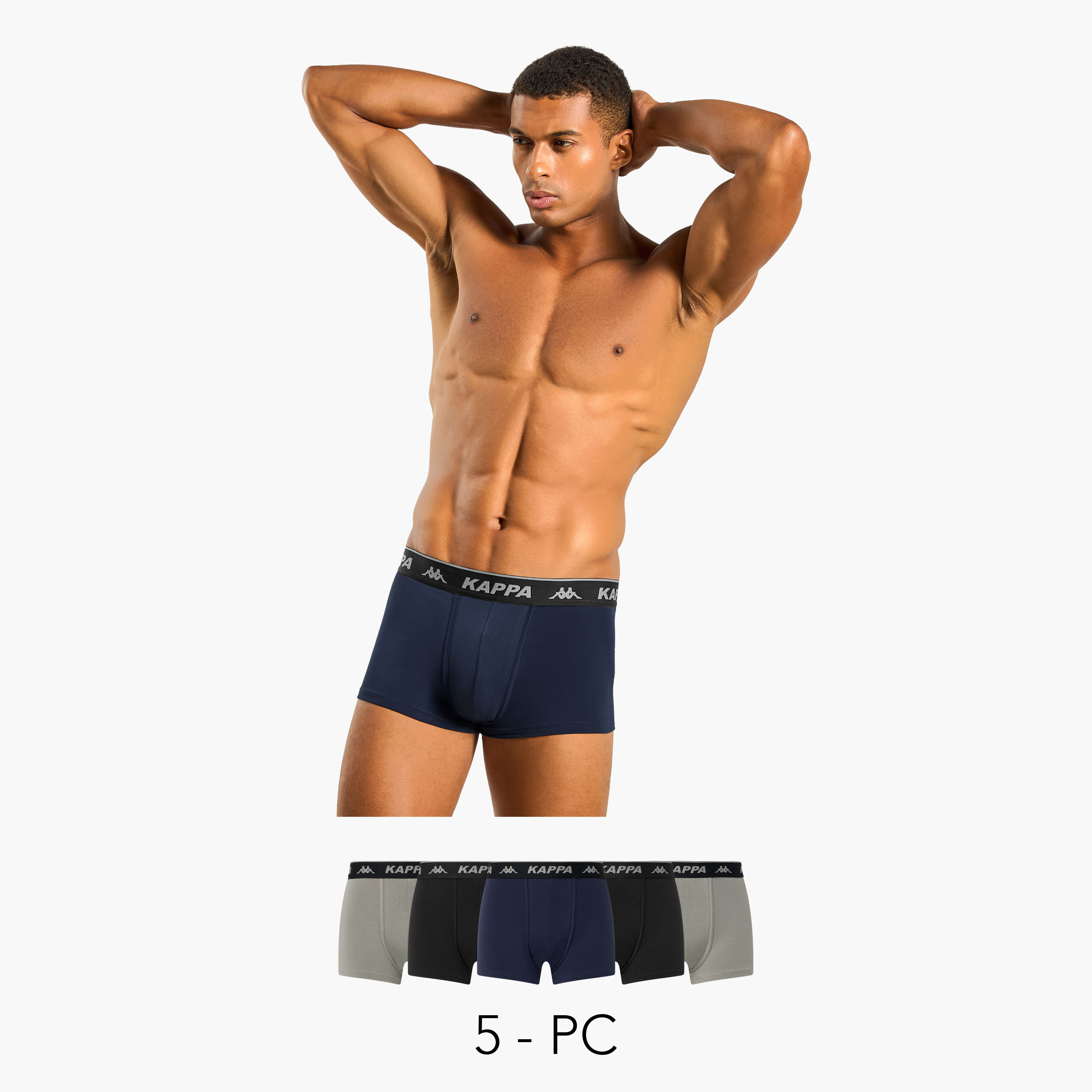 Set of 5 - Kappa Trunk Briefs with Elasticated Waistband-men-clothing-innerwear-underwear-image-1