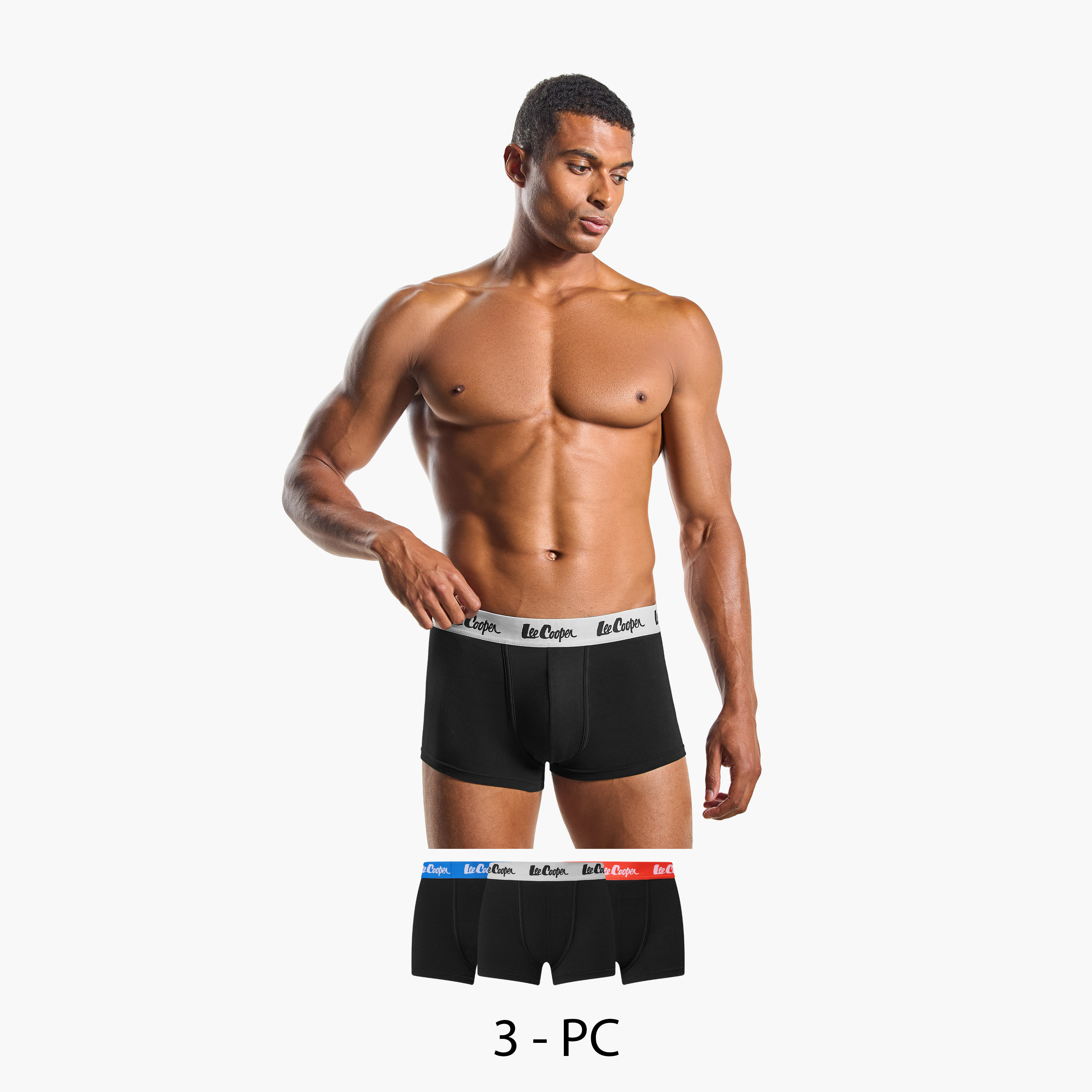 Set of 3 - Lee Cooper Trunk Briefs with Elasticated Waistband-men-clothing-innerwear-underwear-image-1