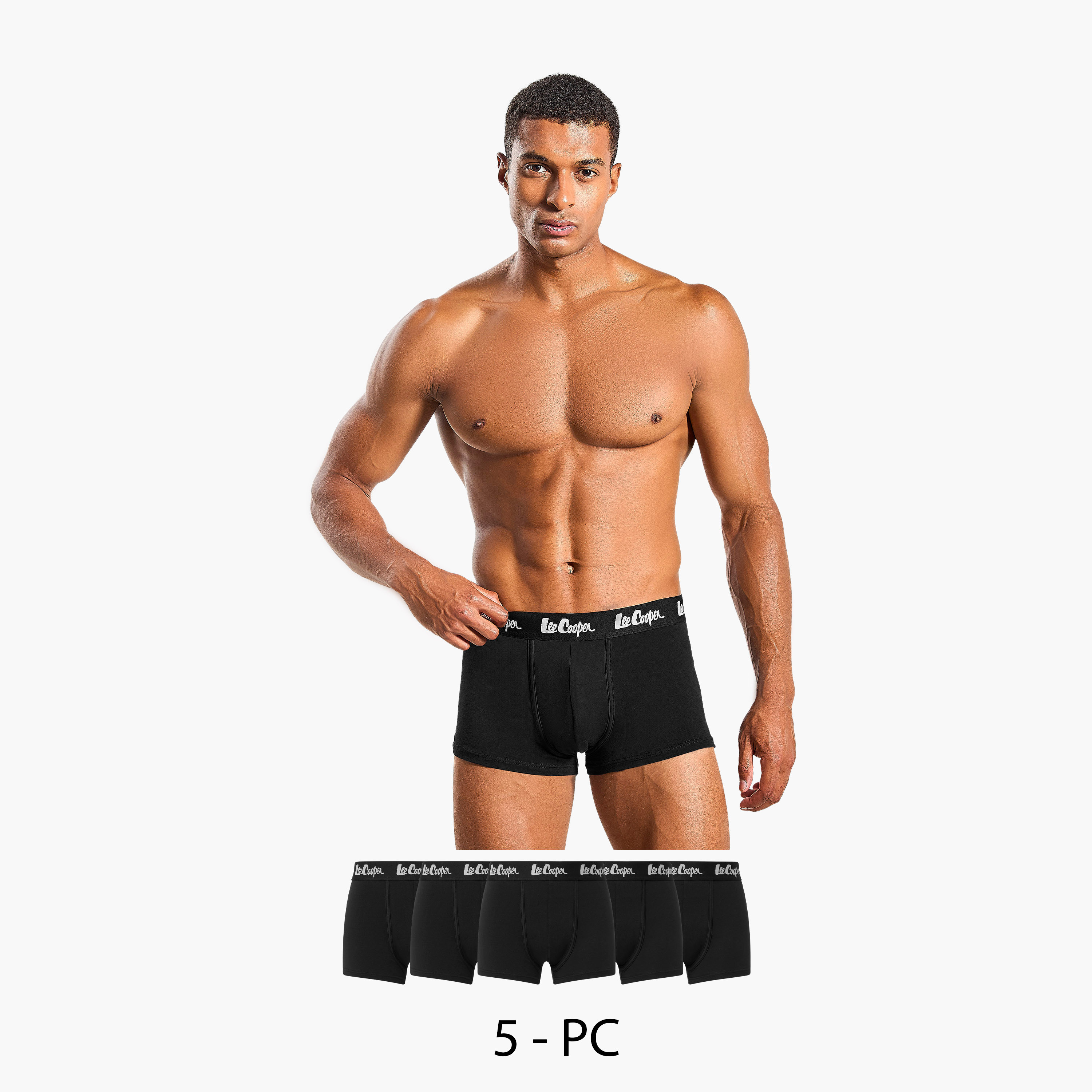 Set of 5 - Lee Cooper Trunk Briefs with Elasticated Waistband-men-clothing-innerwear-underwear-image-1