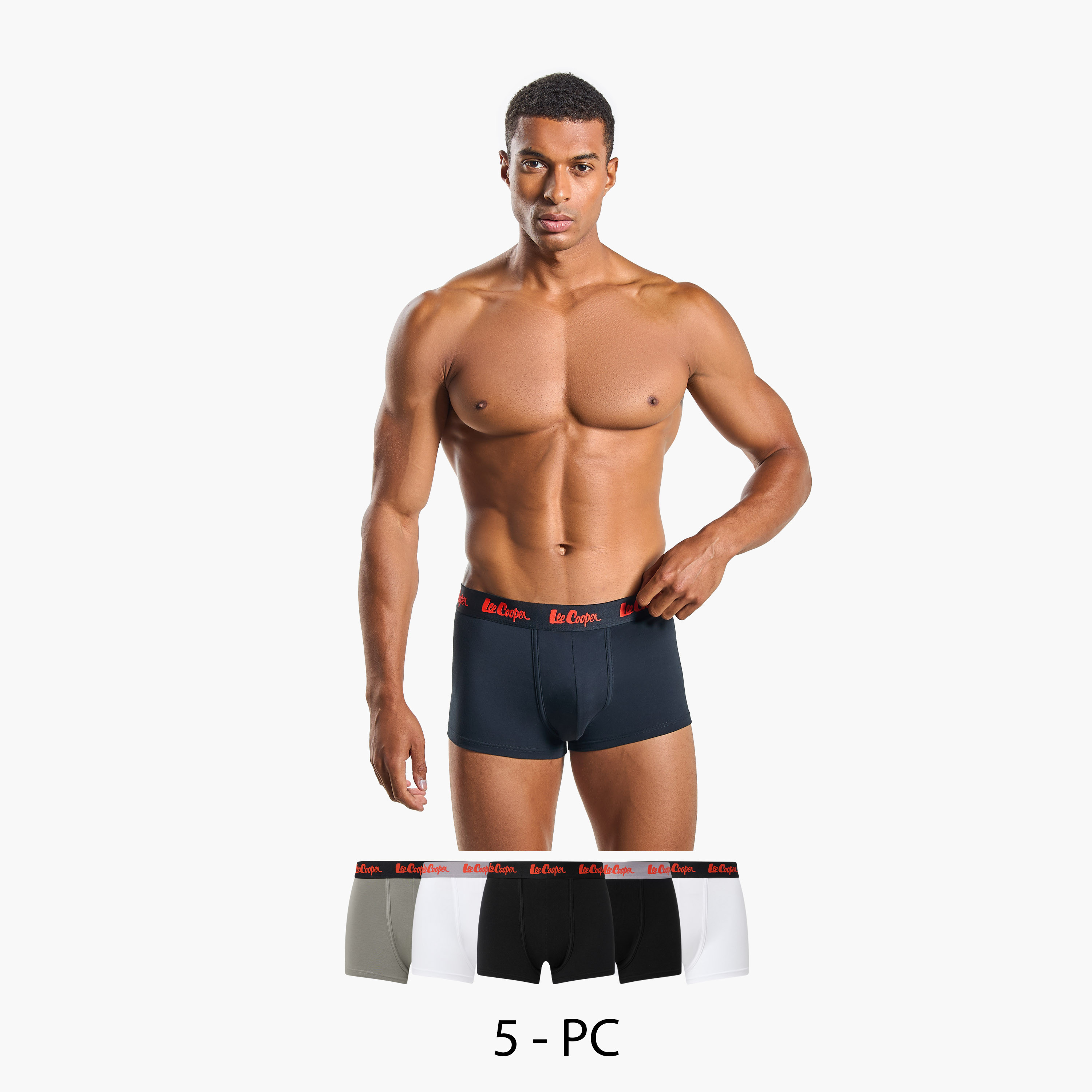 Set of 5 - Lee Cooper Trunk Briefs with Elasticated Waistband-men-clothing-innerwear-underwear-image-1