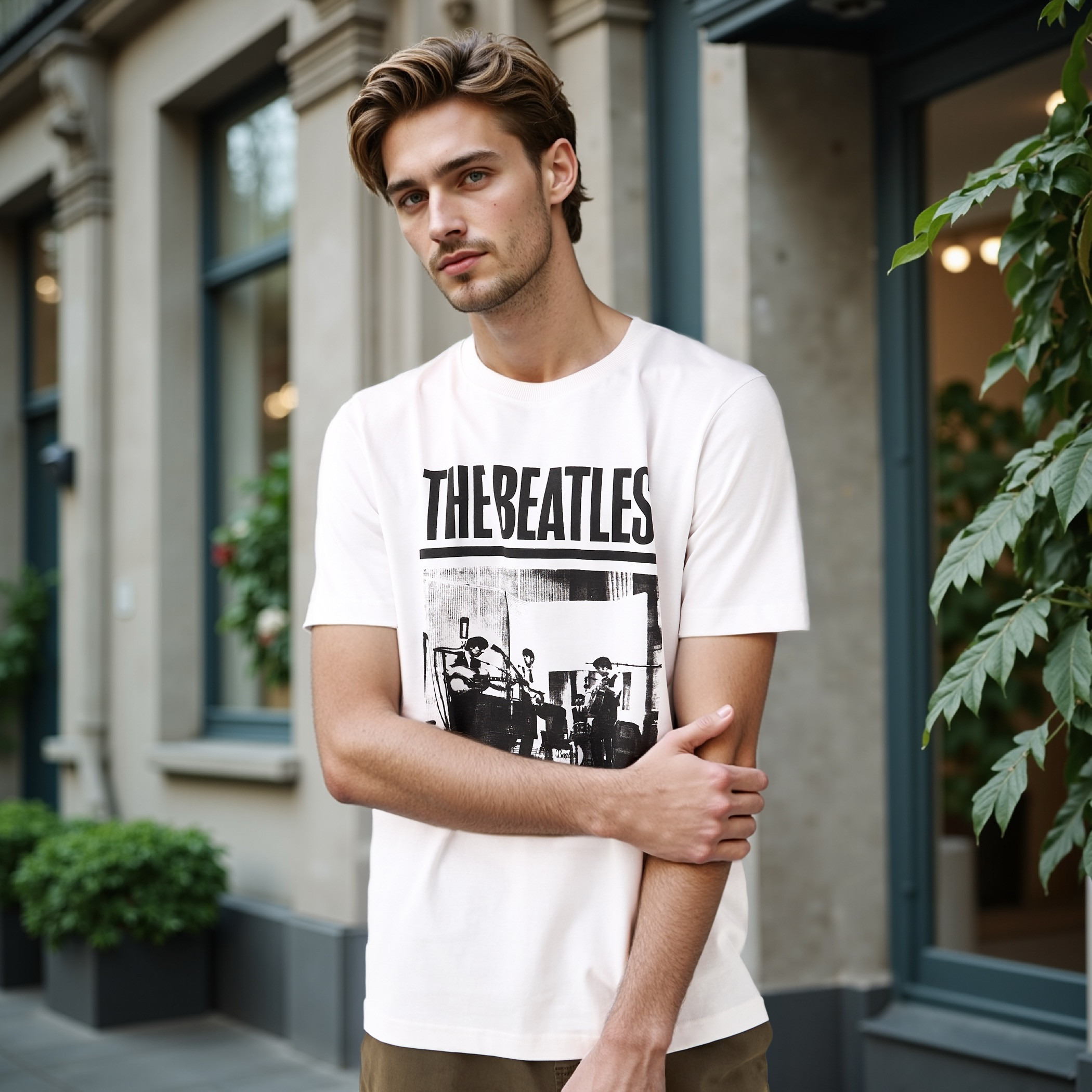 The Beatles Print T-shirt with Crew Neck and Short Sleeves-men-clothing-tshirtsandpolos-tshirts-image-1
