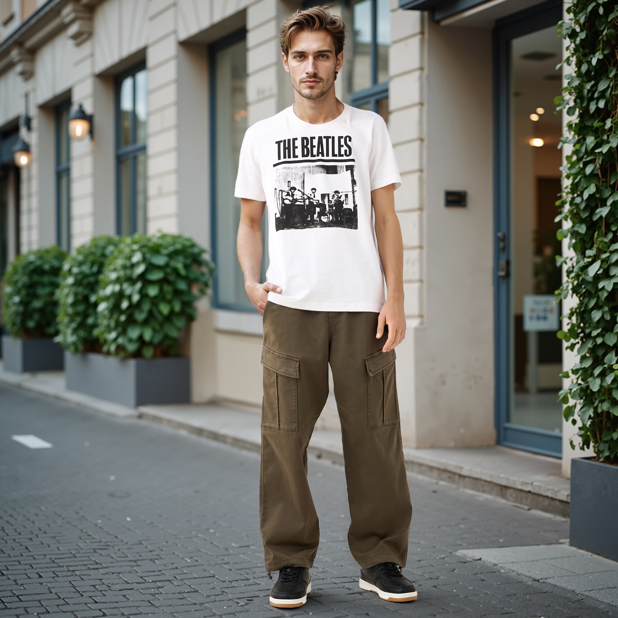 The Beatles Print T-shirt with Crew Neck and Short Sleeves-men-clothing-tshirtsandpolos-tshirts-image-2