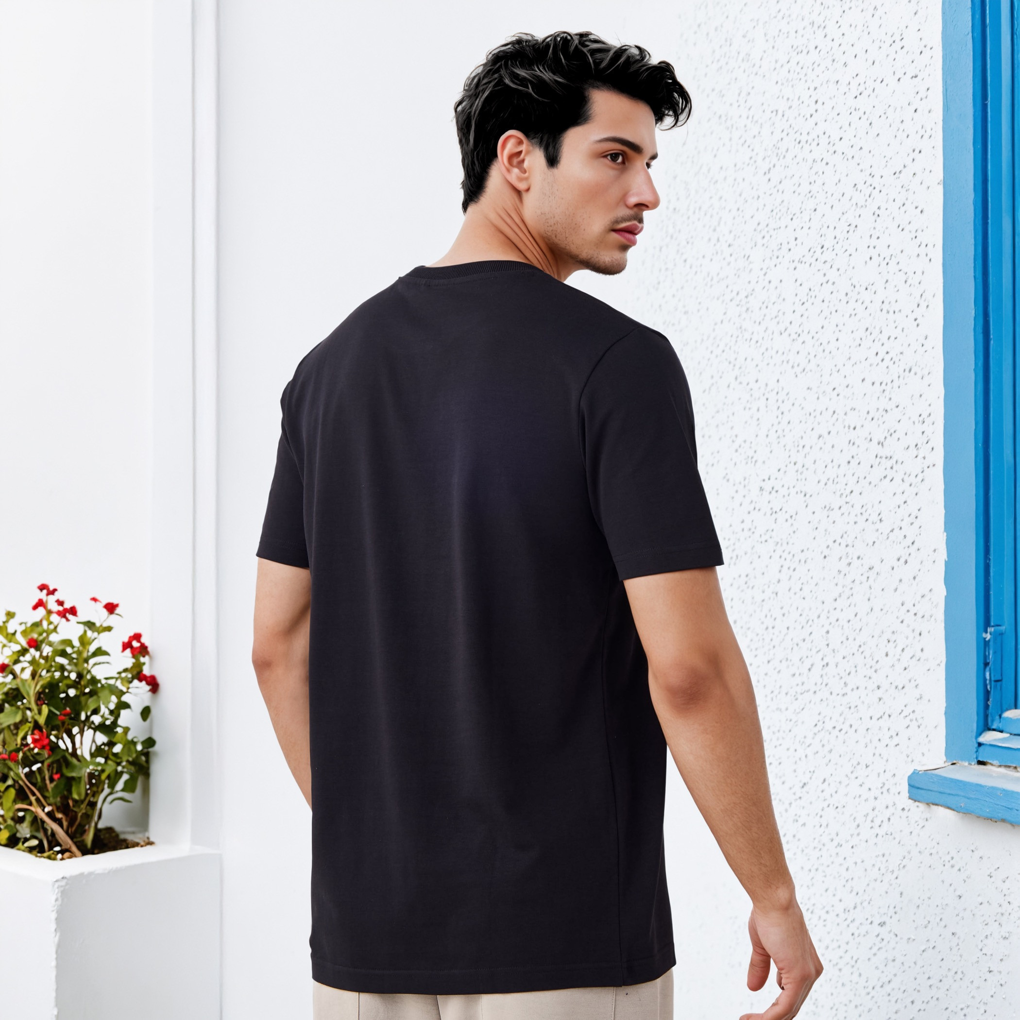 Garfield Print Crew Neck T-shirt with Short Sleeves-men-clothing-tshirtsandpolos-tshirts-image-3