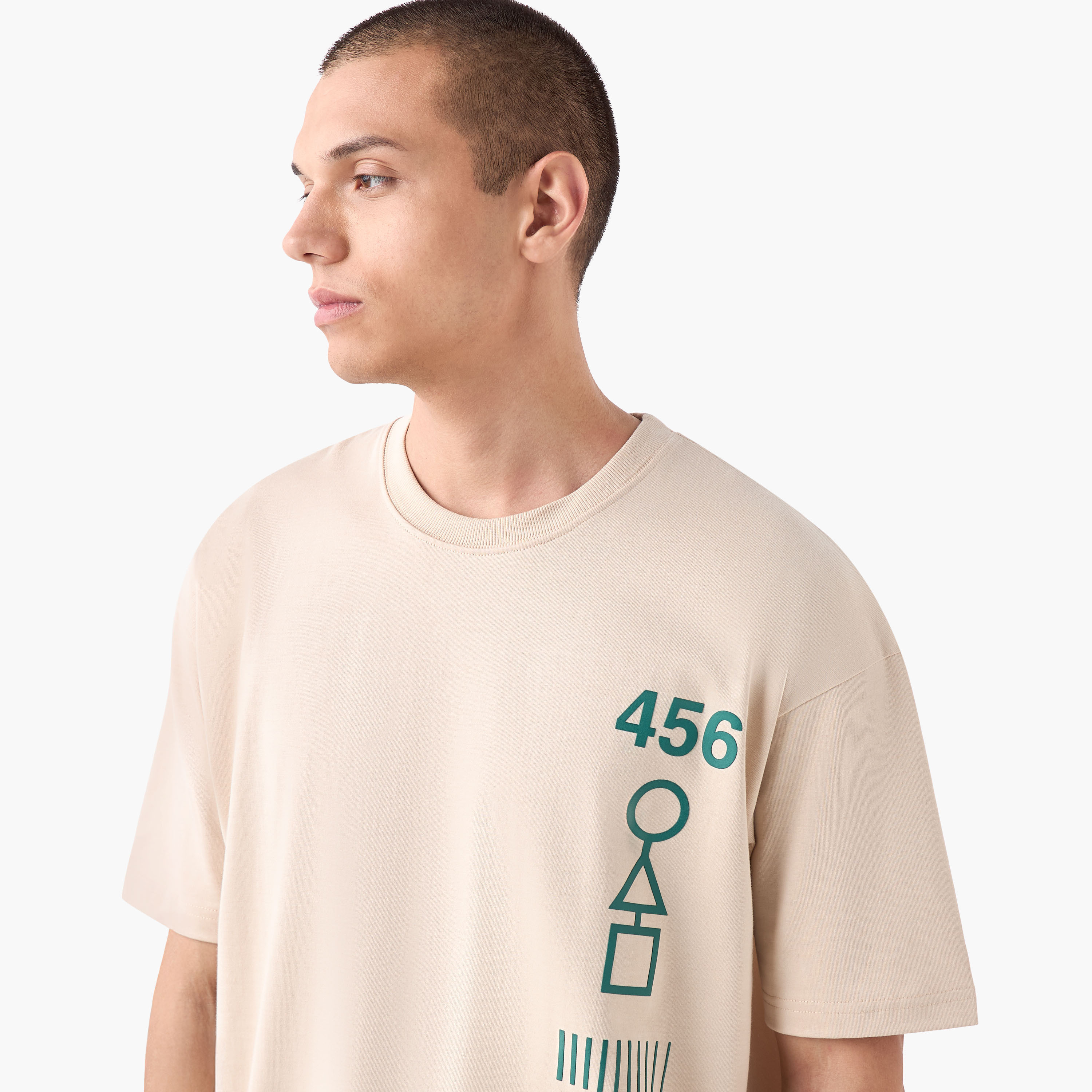 Squid Game Print T-shirt with Crew Neck and Short Sleeves-men-clothing-tshirtsandpolos-tshirts-image-4