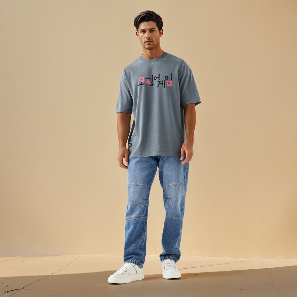 Squid Game Print T-shirt with Crew Neck and Short Sleeves-men-clothing-tshirtsandpolos-tshirts-image-2