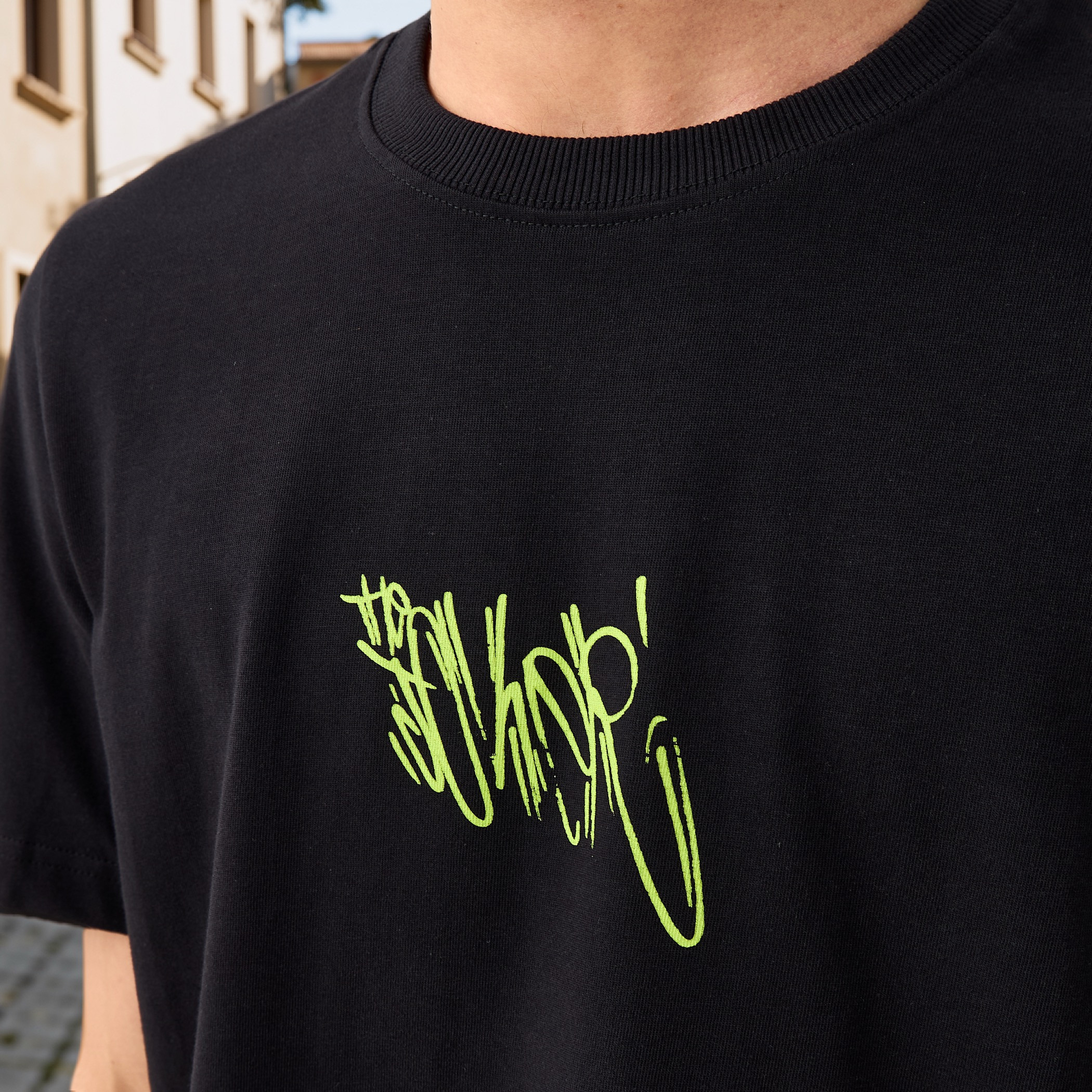 Joker Print T-shirt with Crew Neck and Short Sleeves-men-clothing-tshirtsandpolos-tshirts-image-4