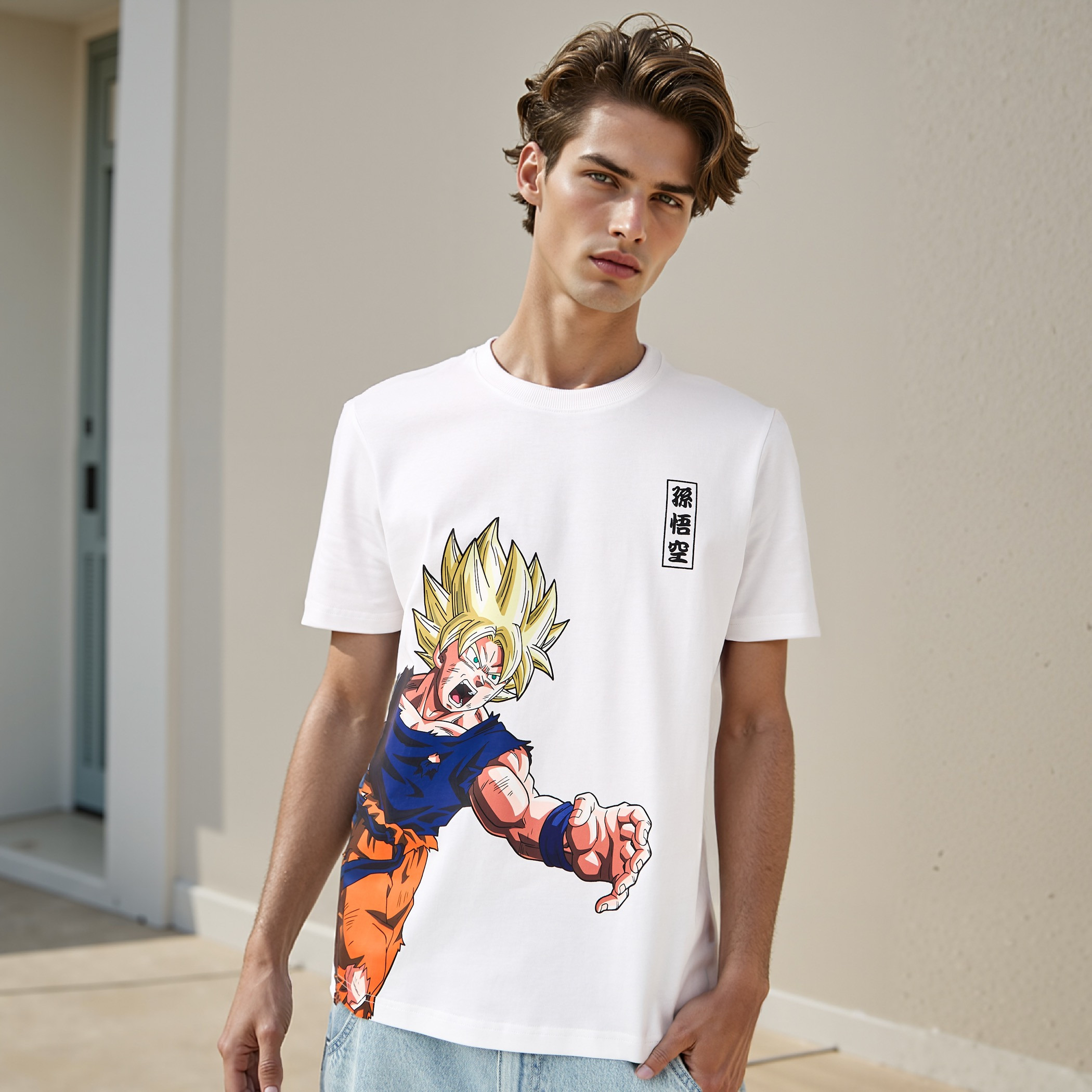 تيشيرت بياقة ضيقة وطبعات-men-clothing-tshirtsandpolos-tshirts-image-1