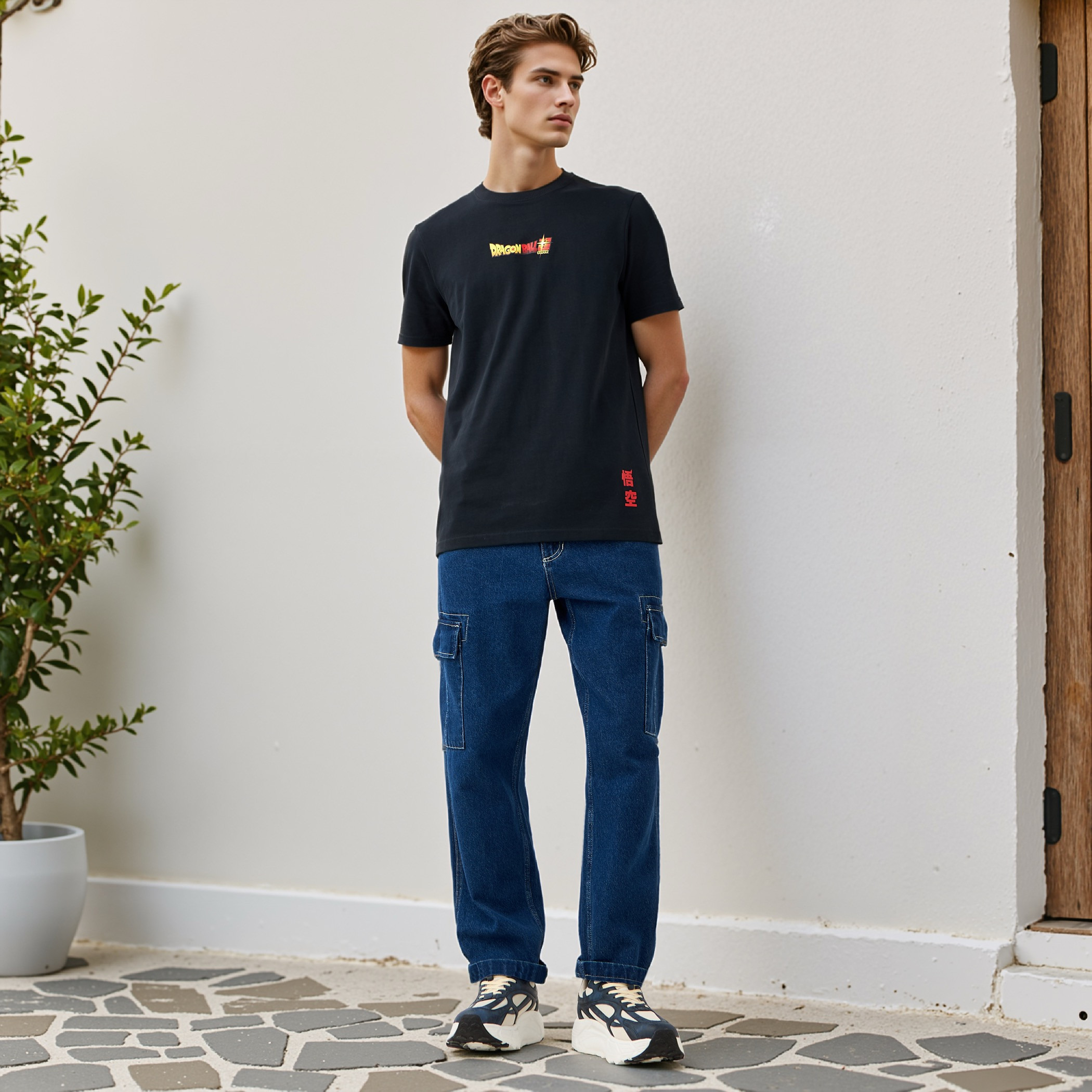 تيشيرت بياقة ضيقة وطبعات-men-clothing-tshirtsandpolos-tshirts-image-2