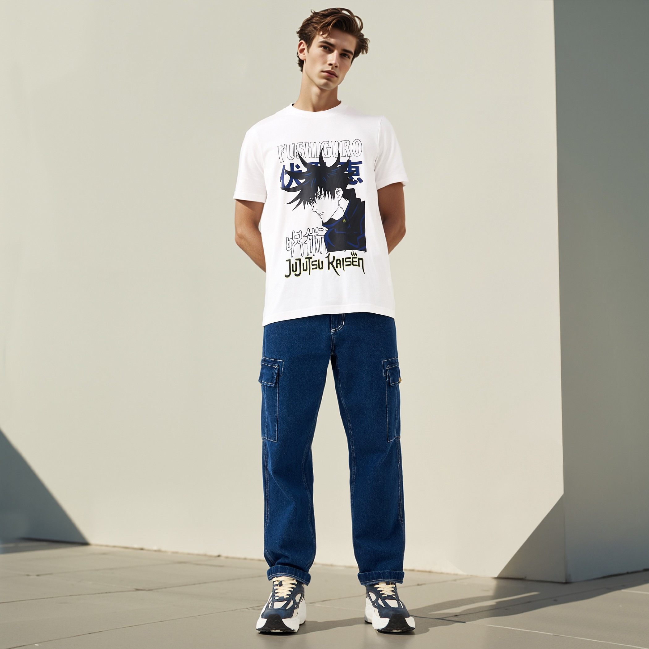 Fushiguro Print Crew Neck T-shirt-men-clothing-tshirtsandpolos-tshirts-image-2