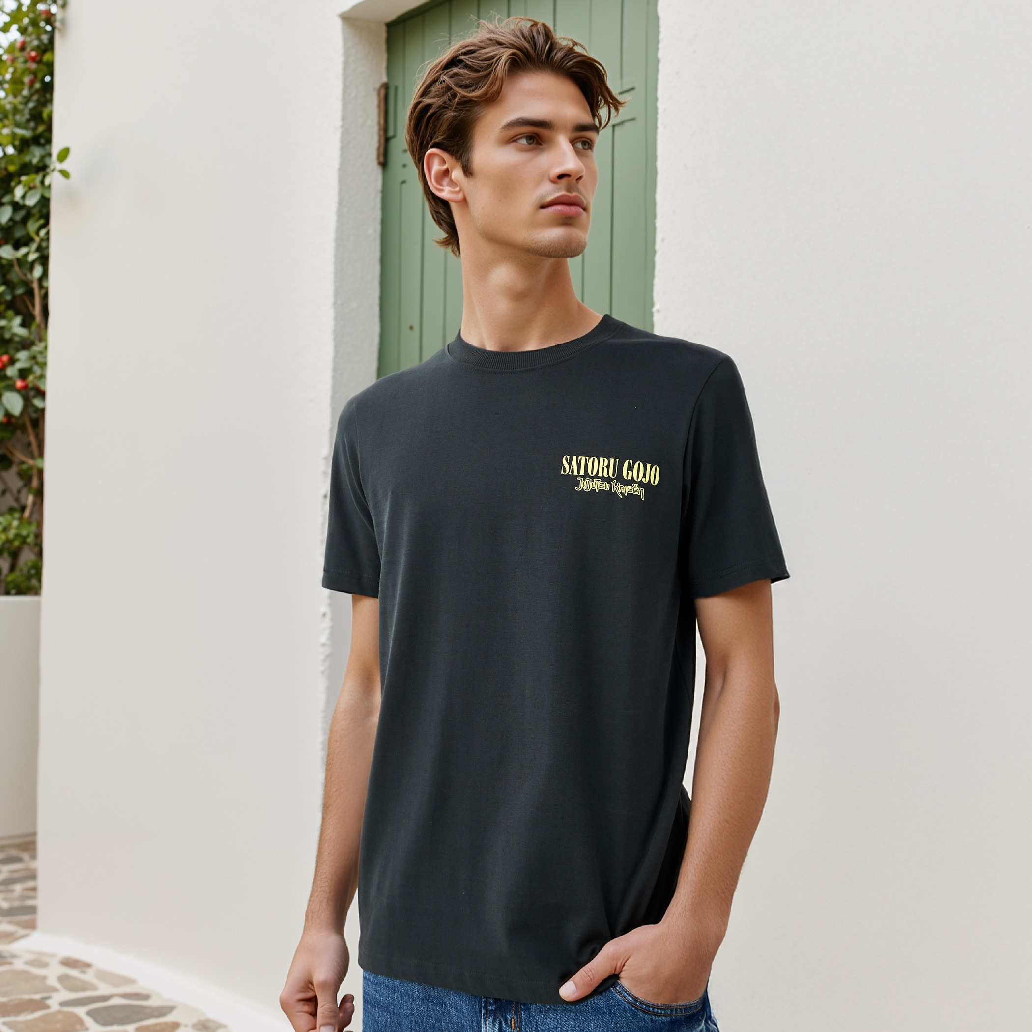 Satoru Goju Print Crew Neck T-shirt-men-clothing-tshirtsandpolos-tshirts-image-3