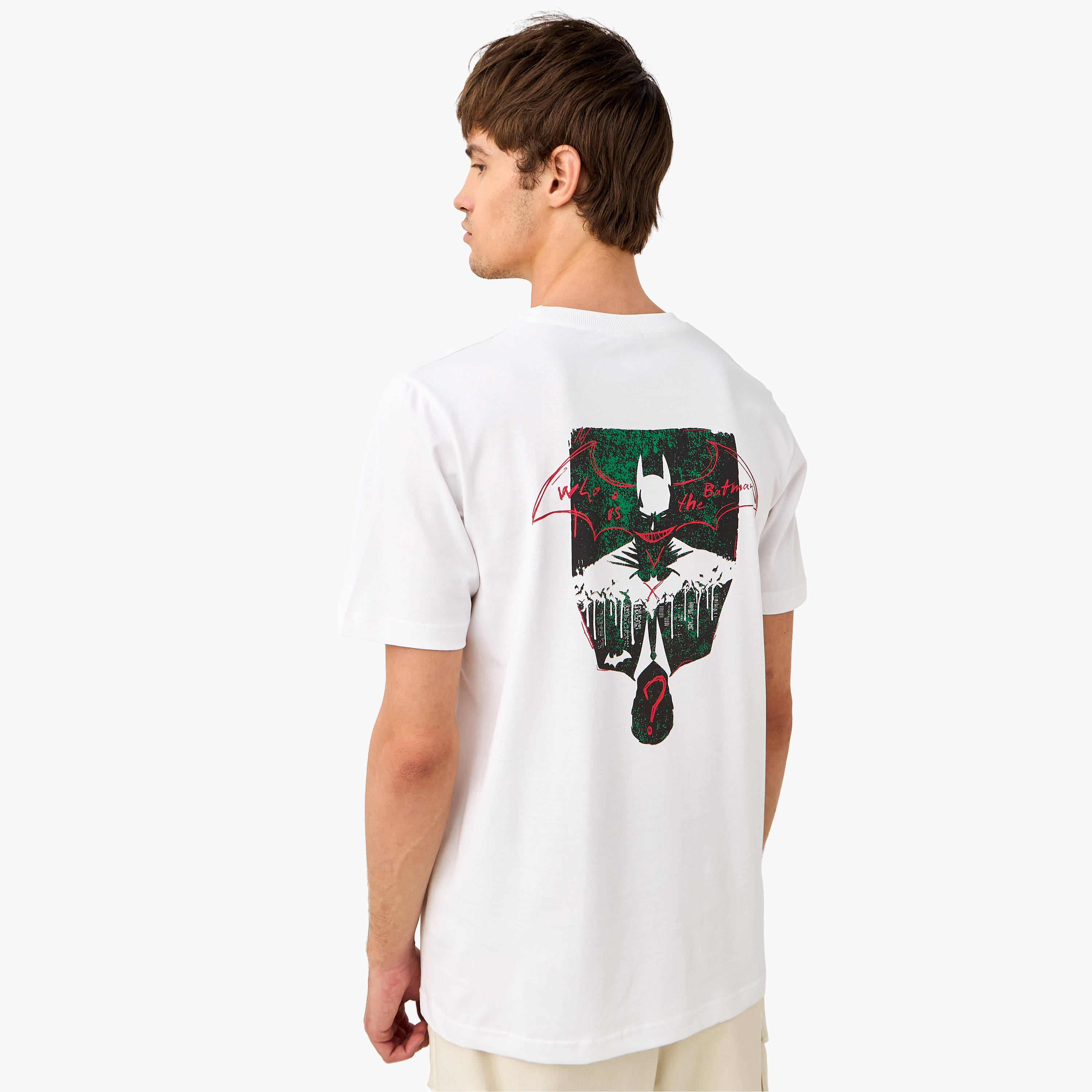 Batman Print T-shirt with Crew Neck and Short Sleeves-men-clothing-tshirtsandpolos-tshirts-image-1