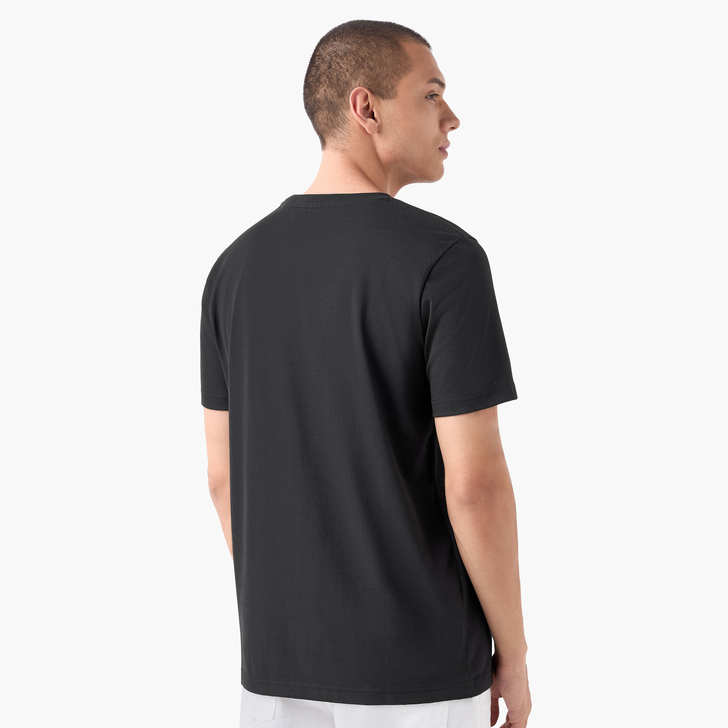 تيشيرت بياقة ضيقة وطبعات كورن-men-clothing-tshirtsandpolos-tshirts-image-3