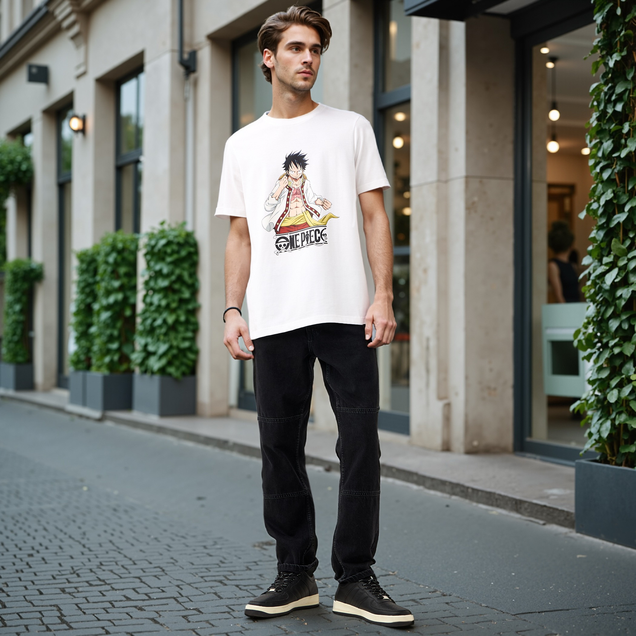 Luffy Print T-shirt-men-clothing-tshirtsandpolos-tshirts-image-2