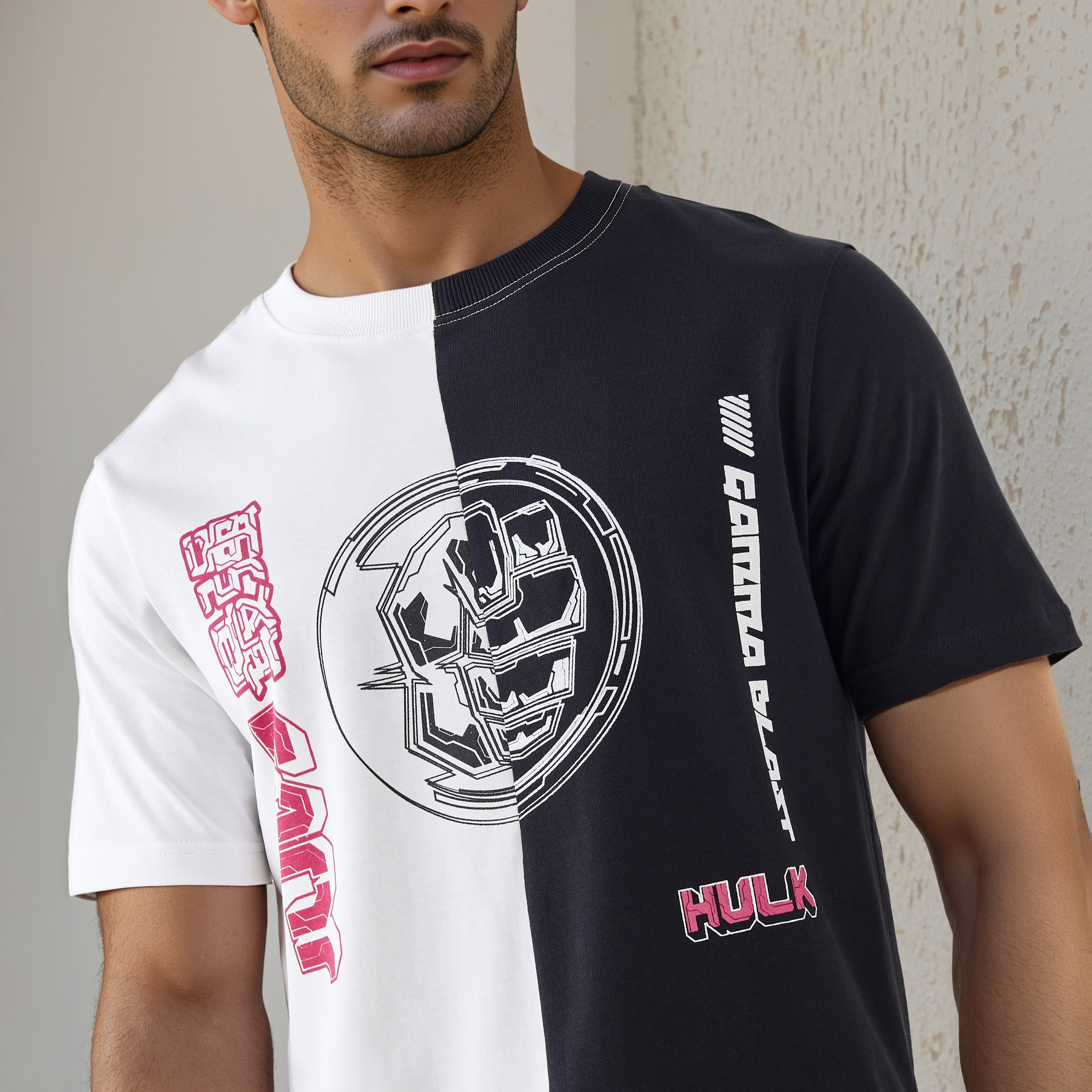 Hulk Print T-shirt with Crew Neck-men-clothing-tshirtsandpolos-tshirts-image-4