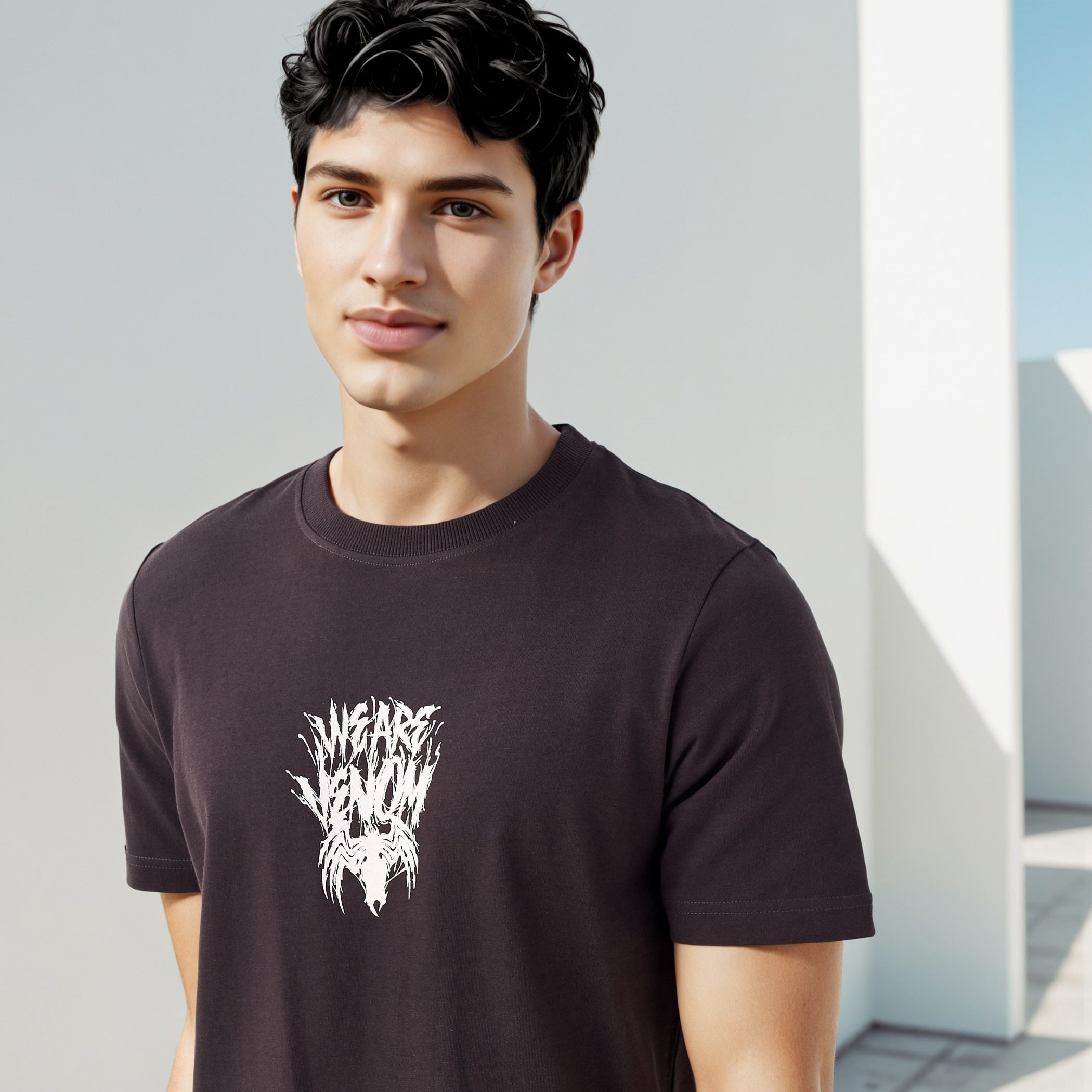 تيشيرت فينوم رجالي بقصة عادية وأكمام قصيرة وياقة دائرية-men-clothing-tshirtsandpolos-tshirts-image-4