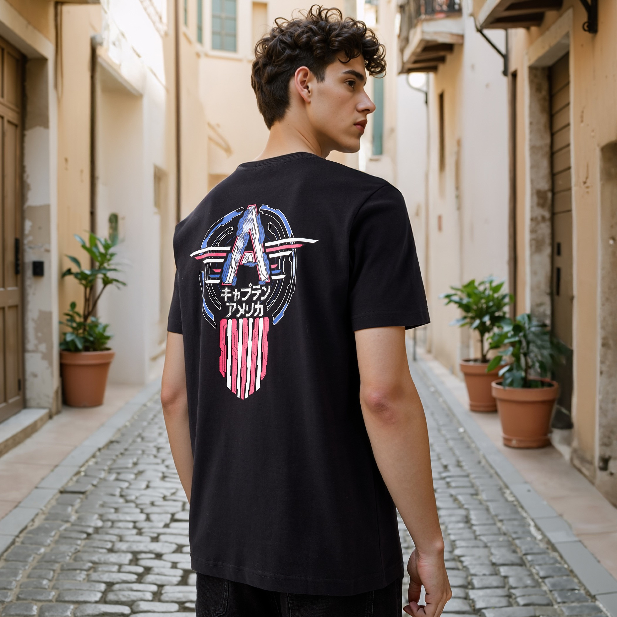 Avengers Print T-shirt with Crew Neck-men-clothing-tshirtsandpolos-tshirts-image-1
